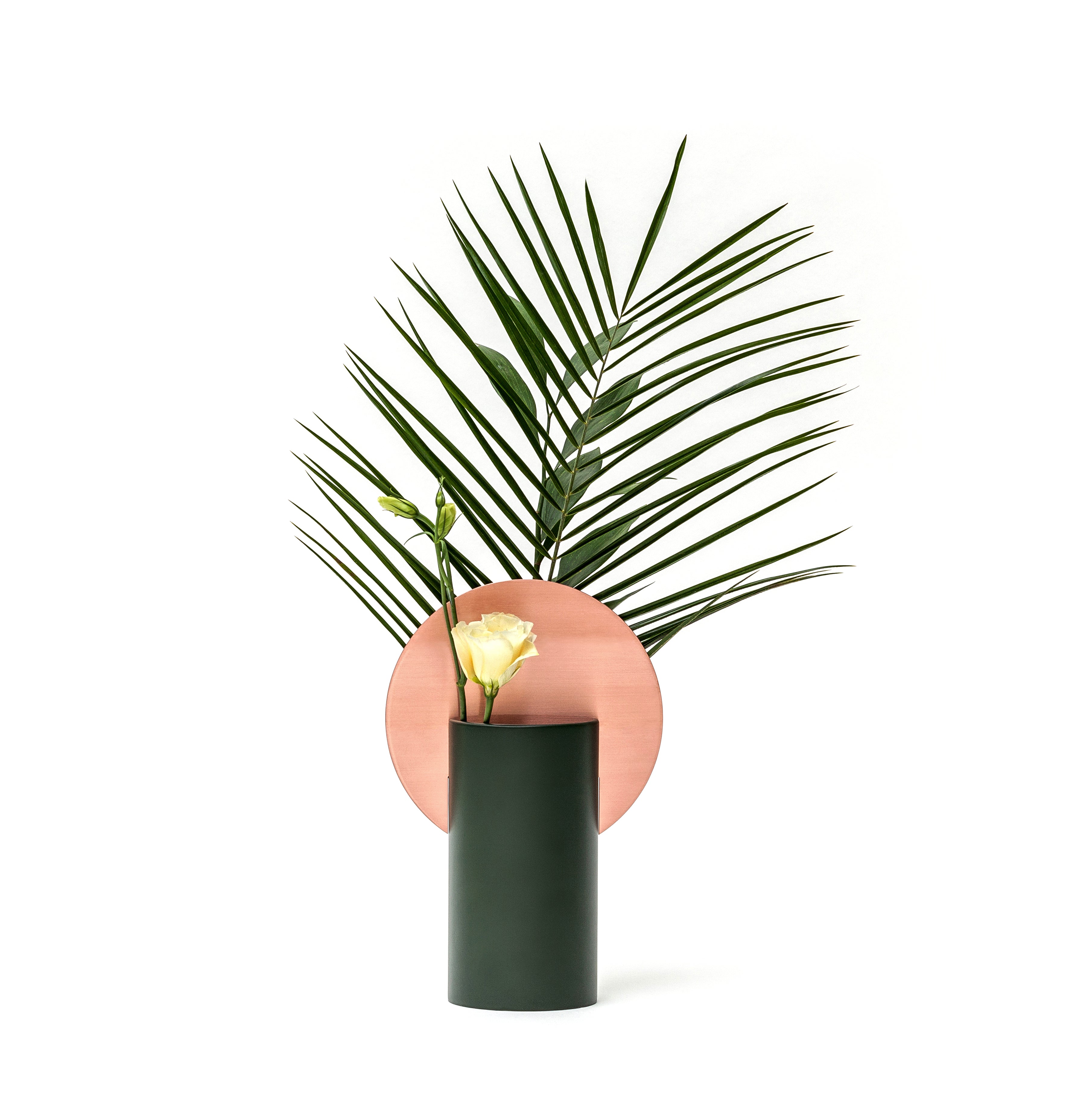 MALEVICH dark green vase with copper