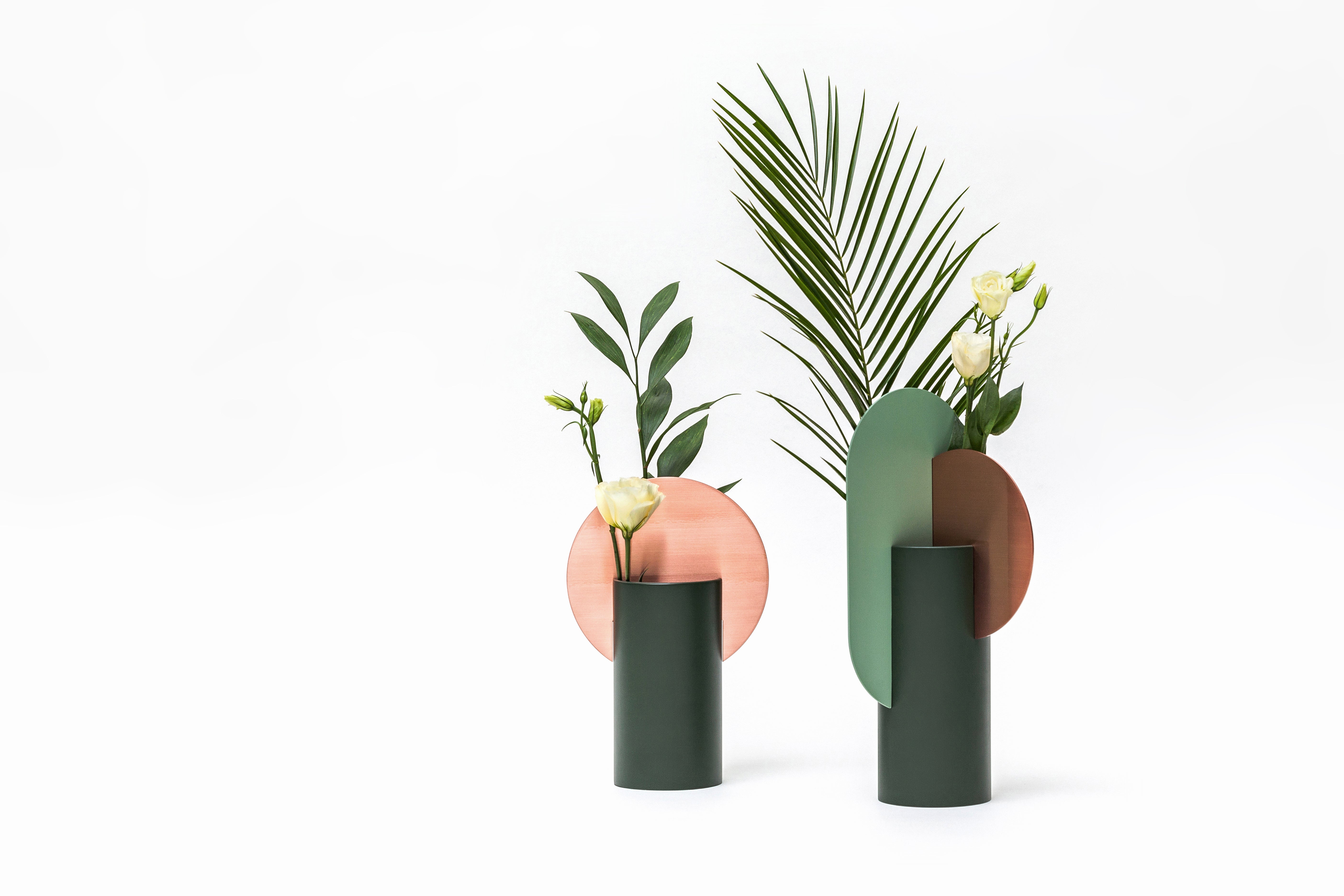 MALEVICH dark green vase with copper