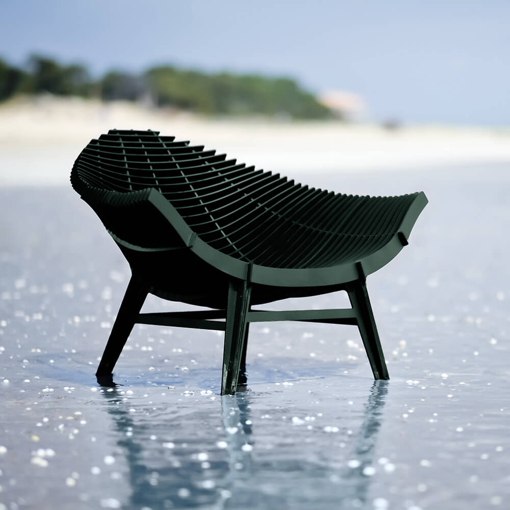 Outdoor armchair MANTA green