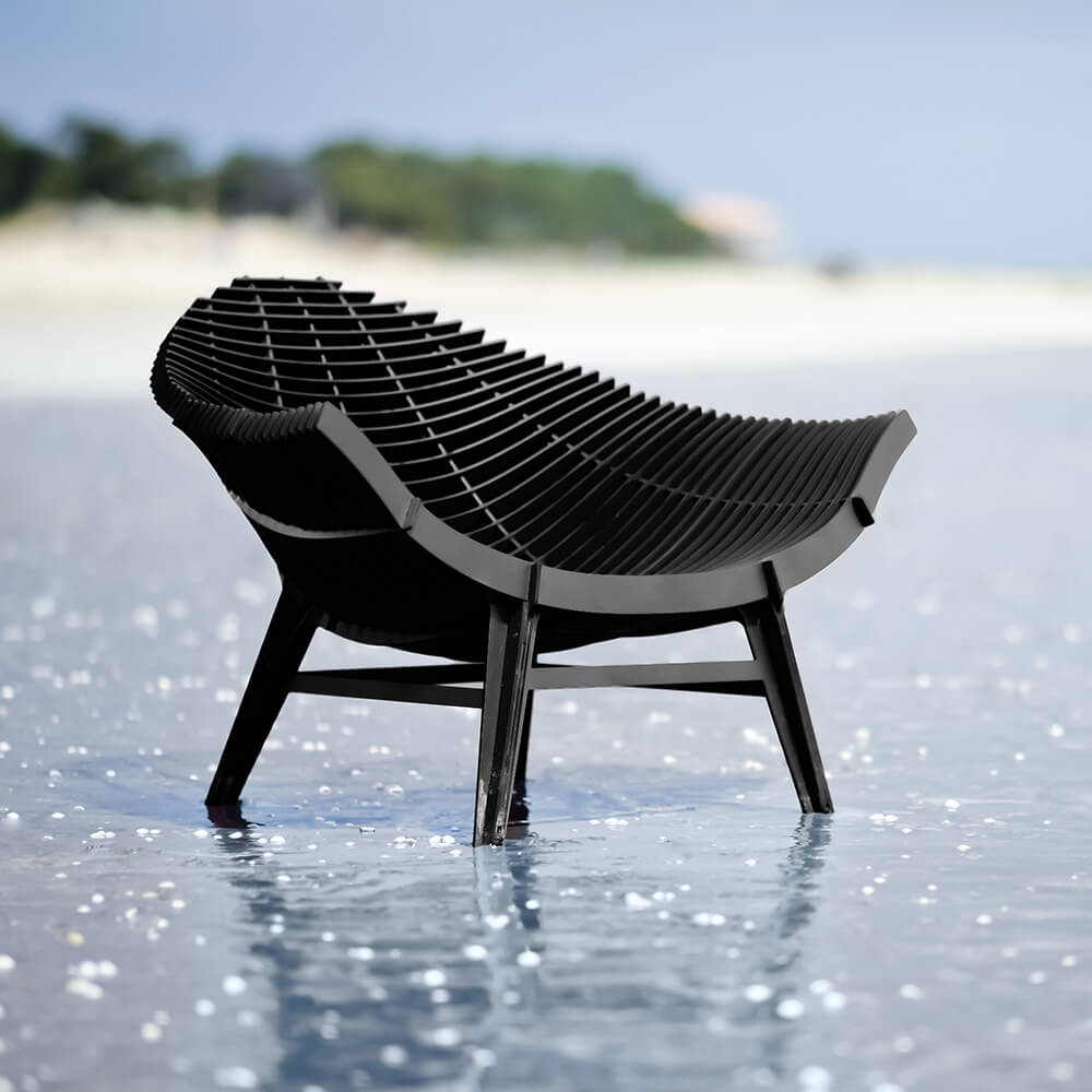 Outdoor armchair MANTA black