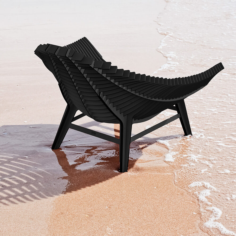 Outdoor armchair MANTA black