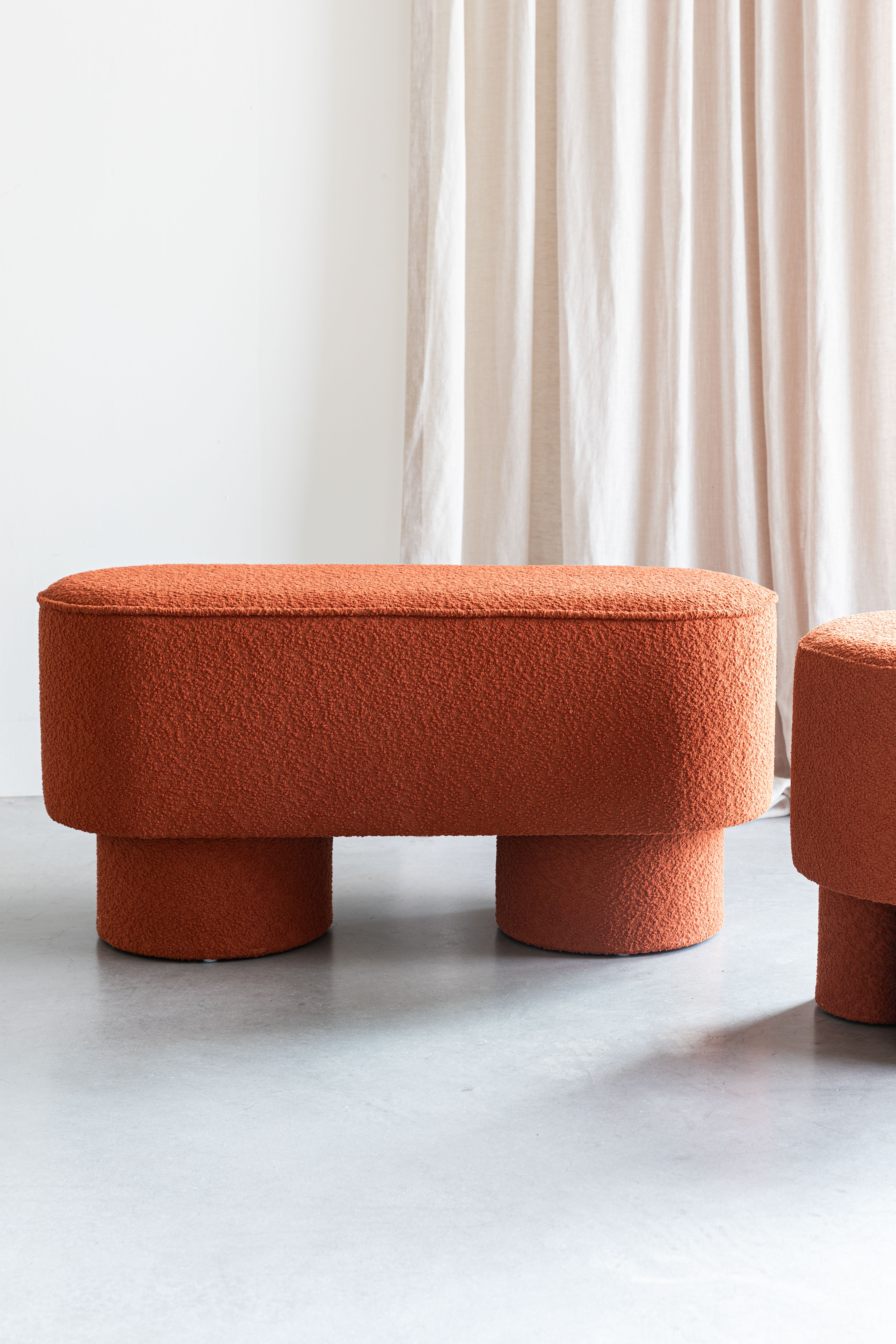Upholstered bench Marcos Rudy Boucle