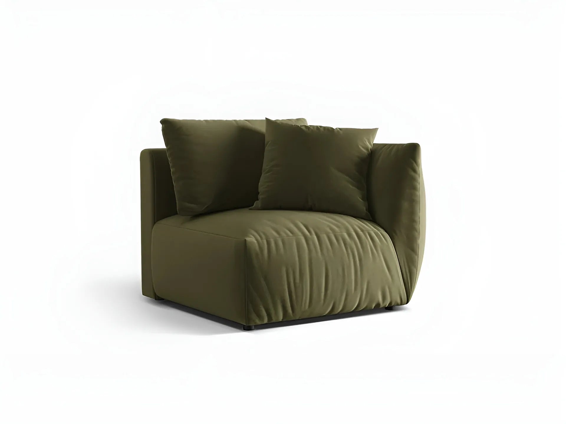 CHRIS Velvet Modular Sofa - Right Element Light Green