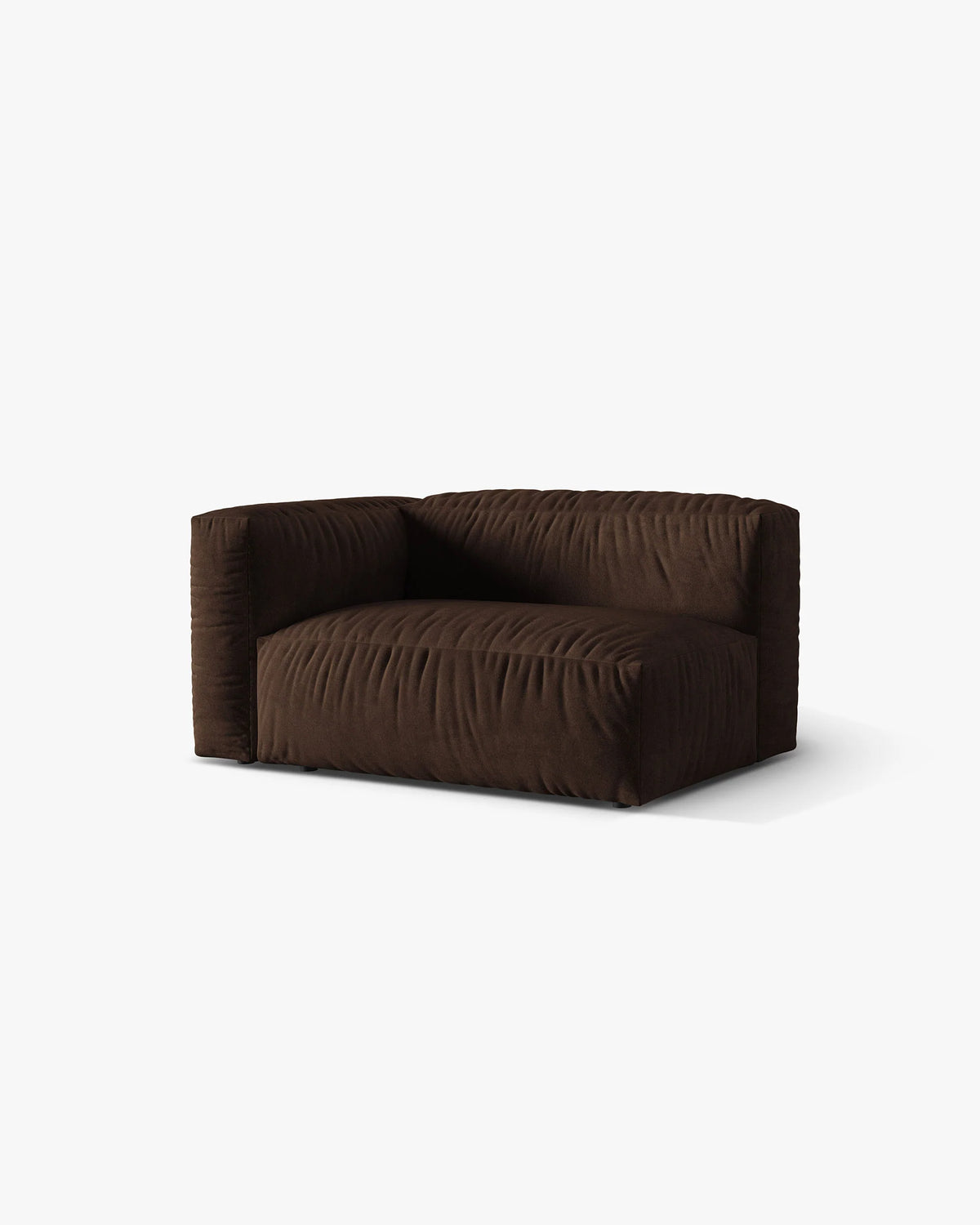Velvet Modular Sofa MARTINA - Left-Double Module in Chocolate