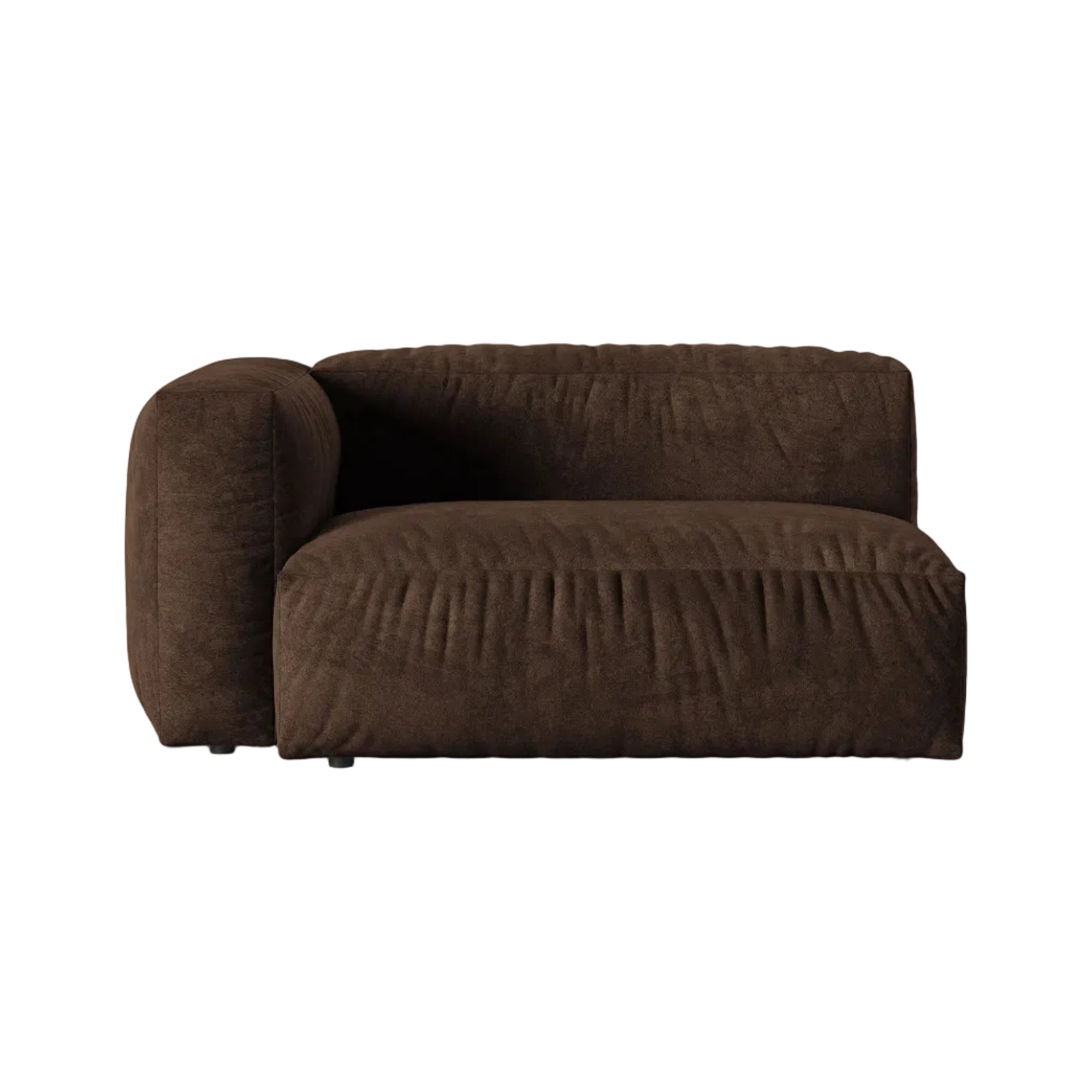 Velvet modular sofa MARTINA XL - left-facing double module chocolate