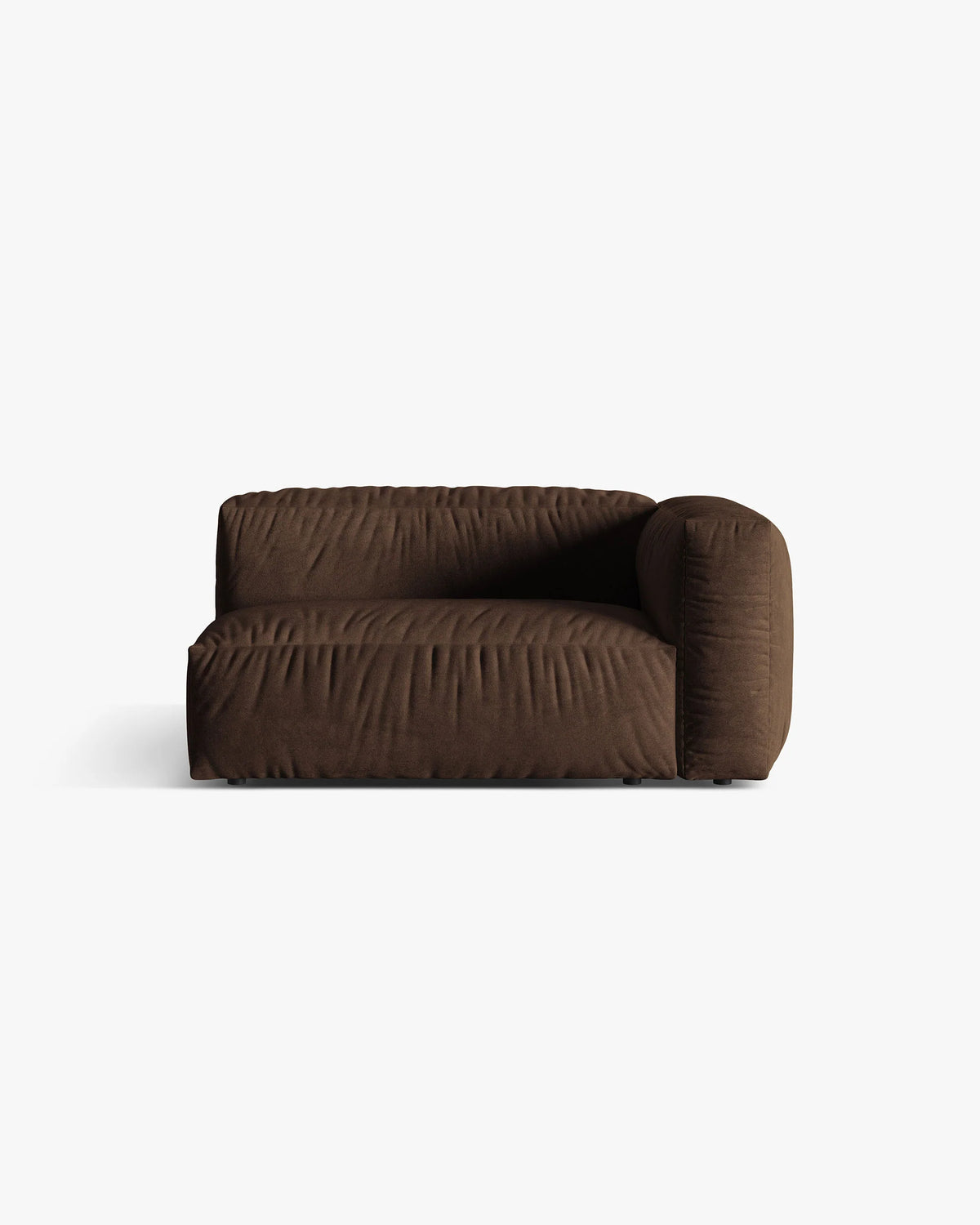Velvet Modular Sofa MARTINA - Right-Double Module in Chocolate