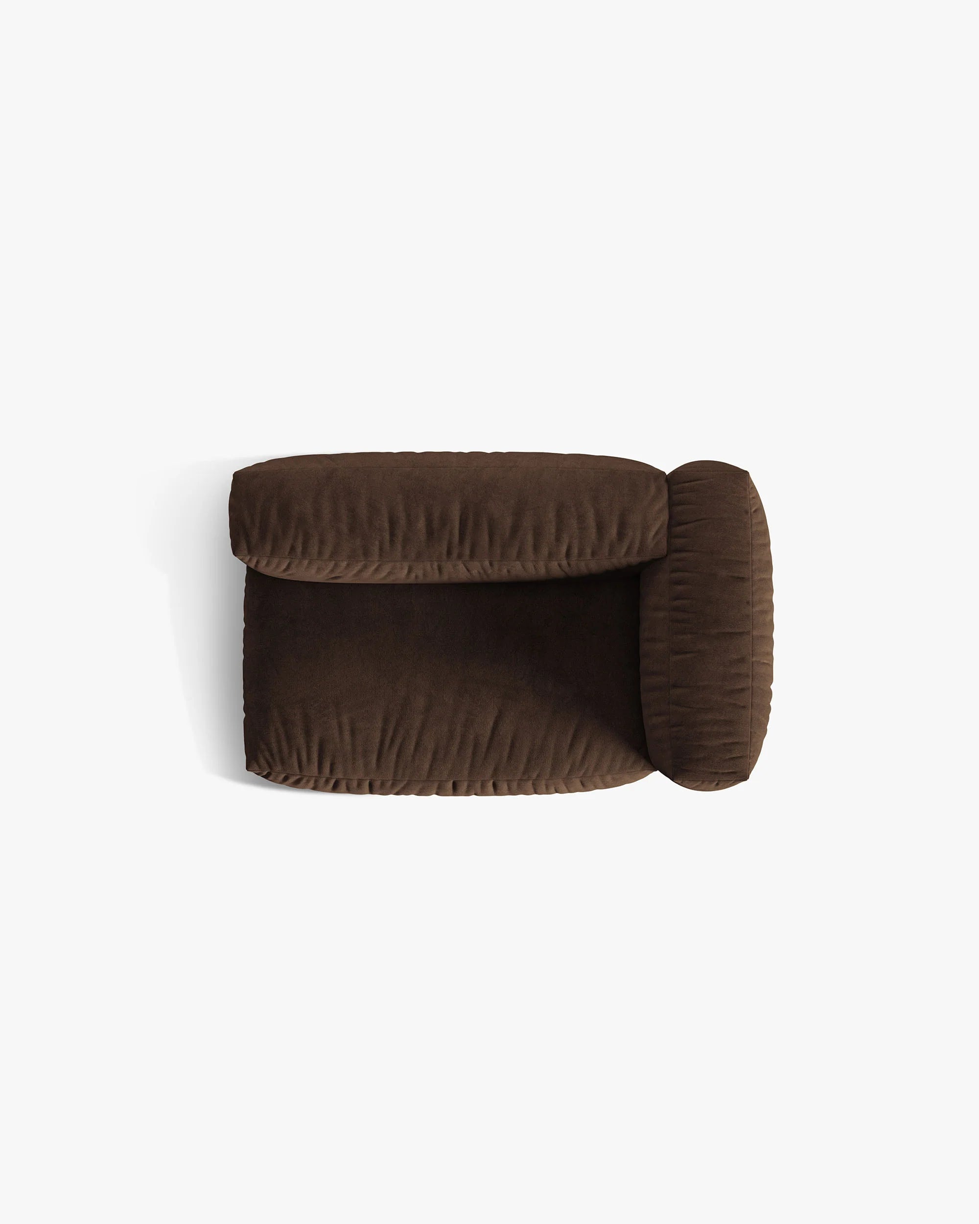 Velvet Modular Sofa MARTINA - Right-Double Module in Chocolate