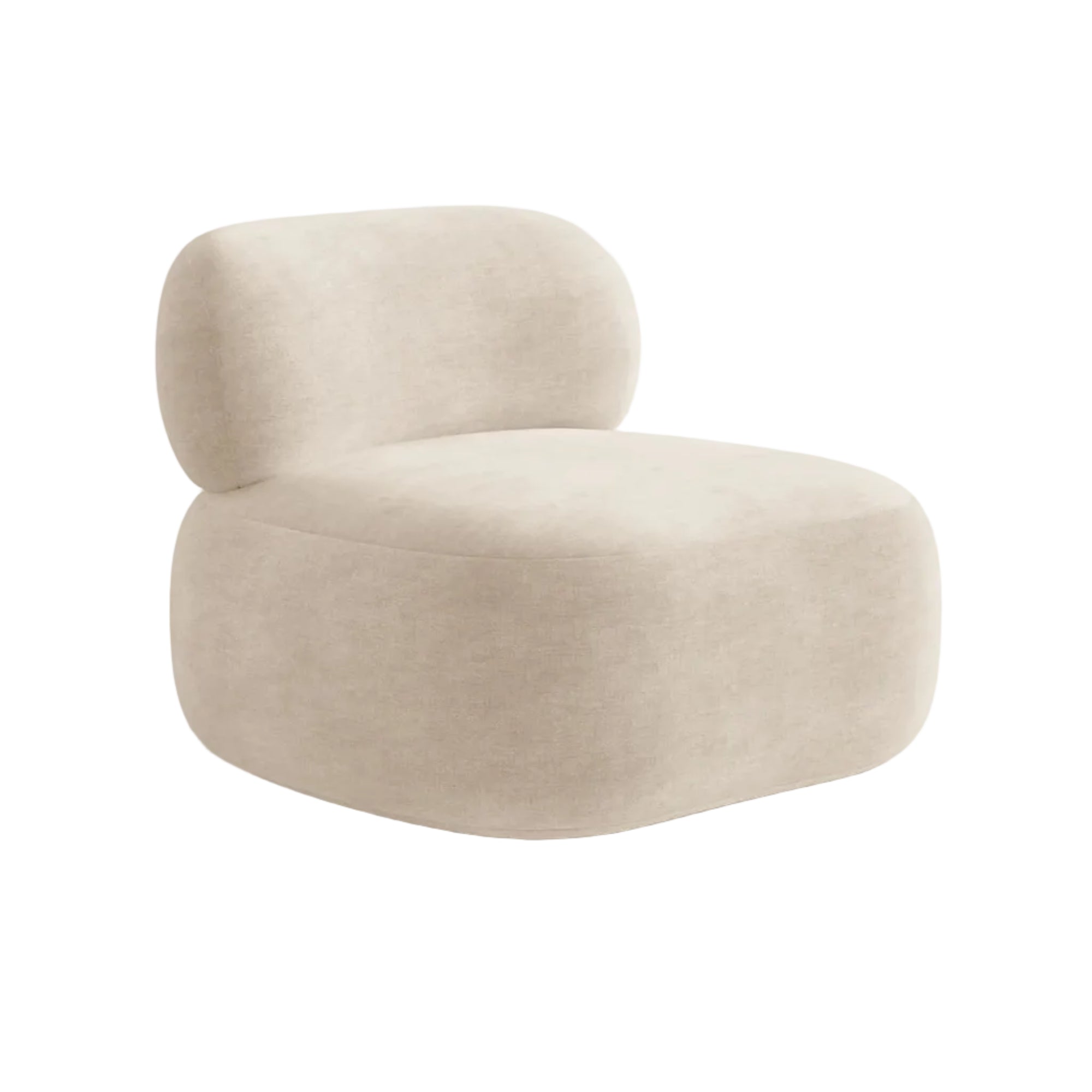 AURA Armchair in Light Beige Chenille