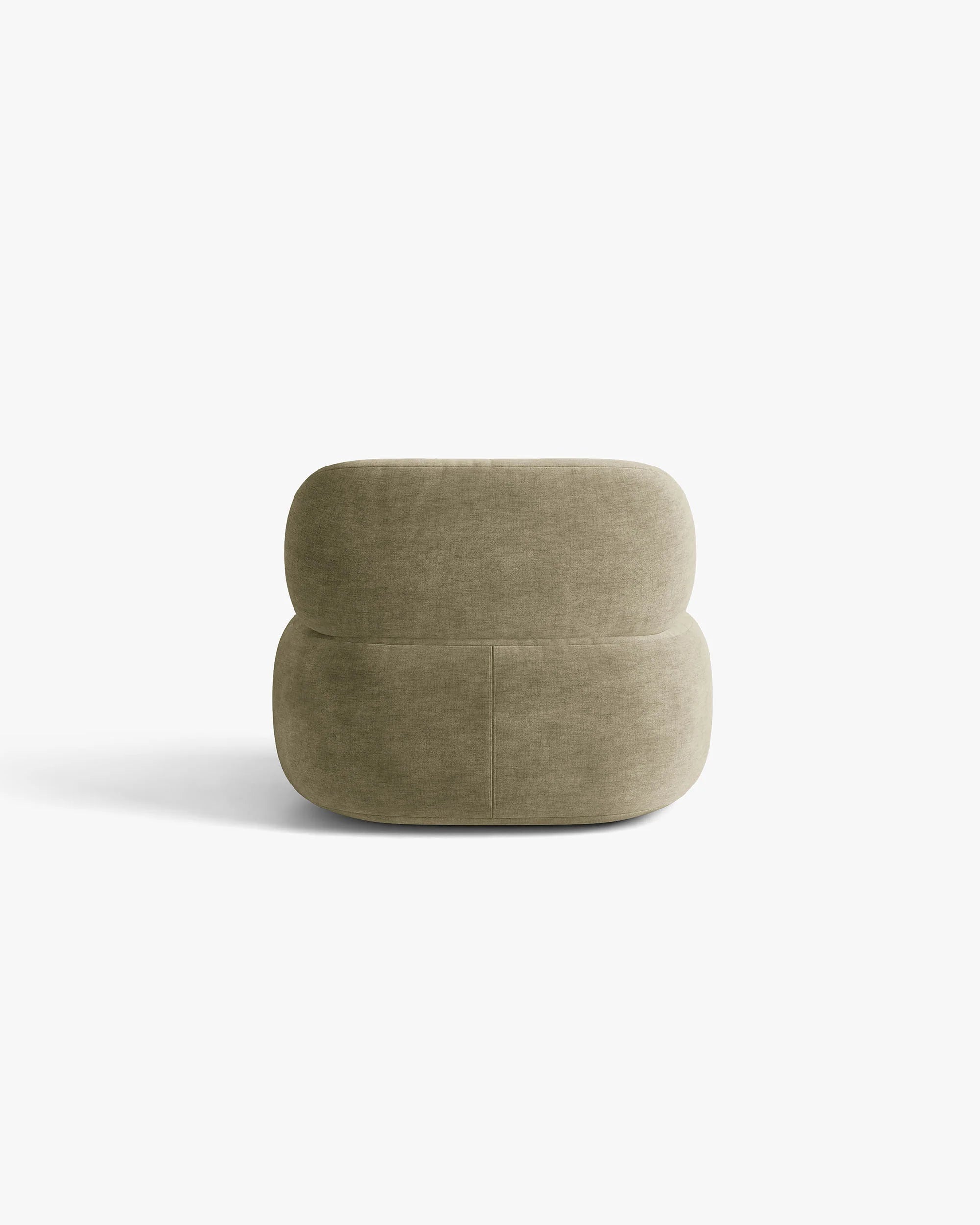 AURA armchair in light olive chenille