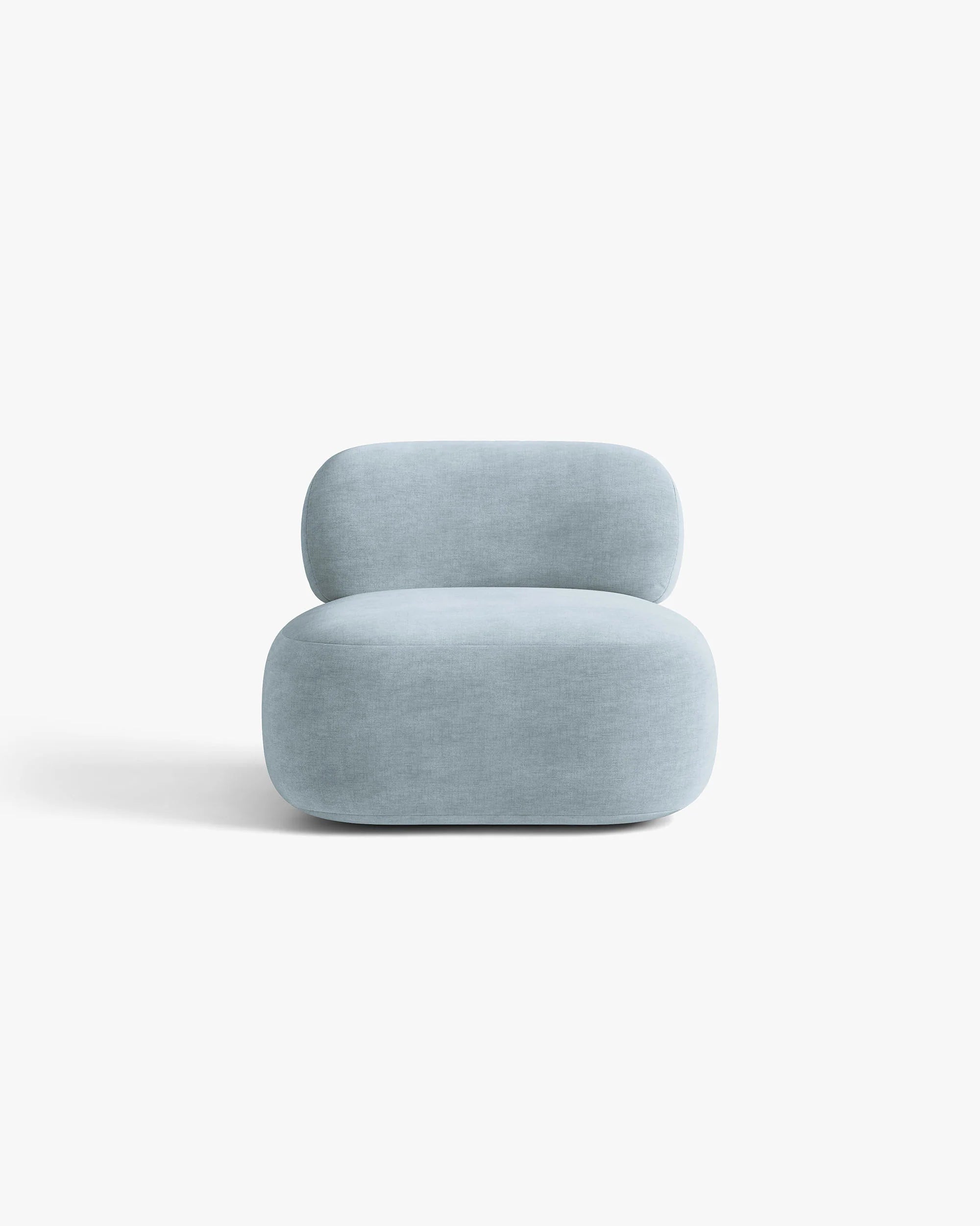 AURA Armchair in Pastel Blue Chenille