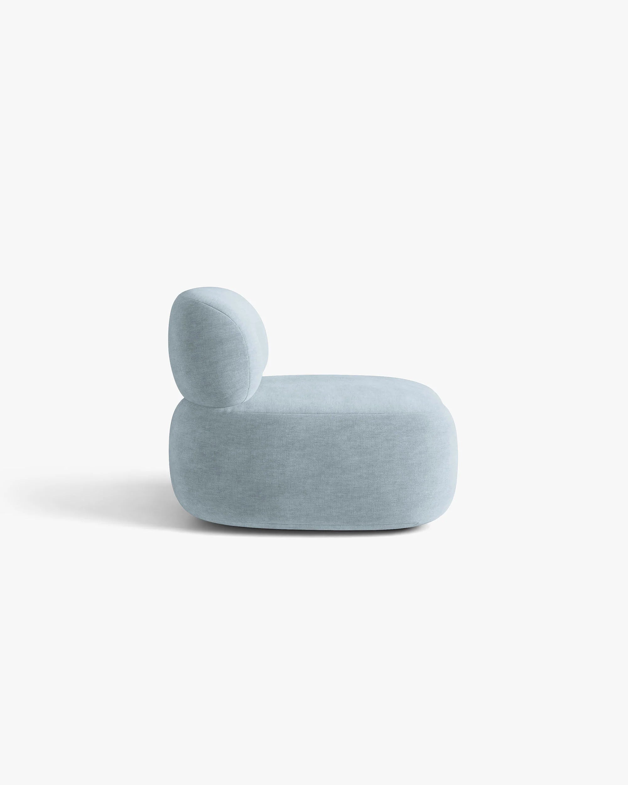 AURA Armchair in Pastel Blue Chenille
