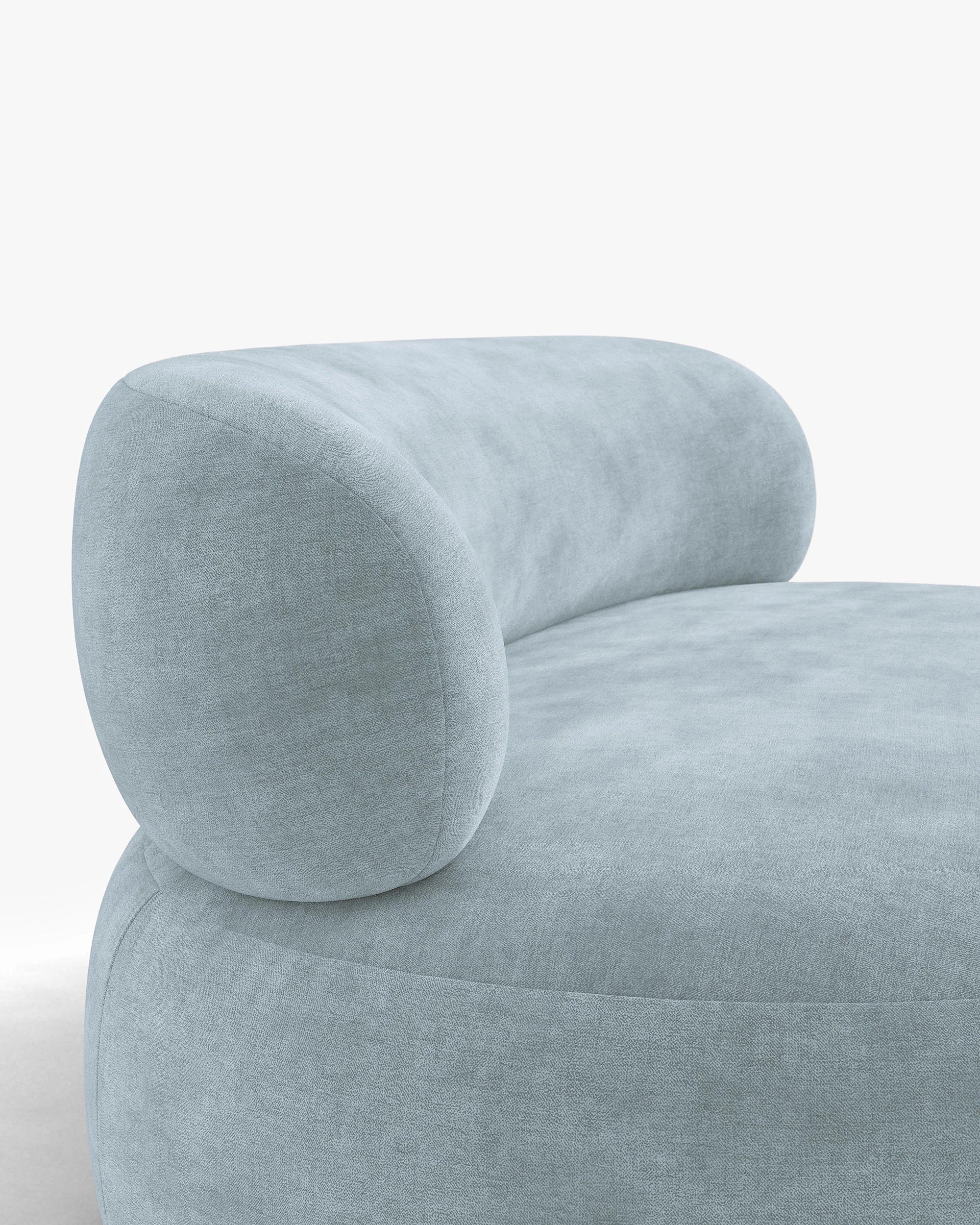 AURA Armchair in Pastel Blue Chenille
