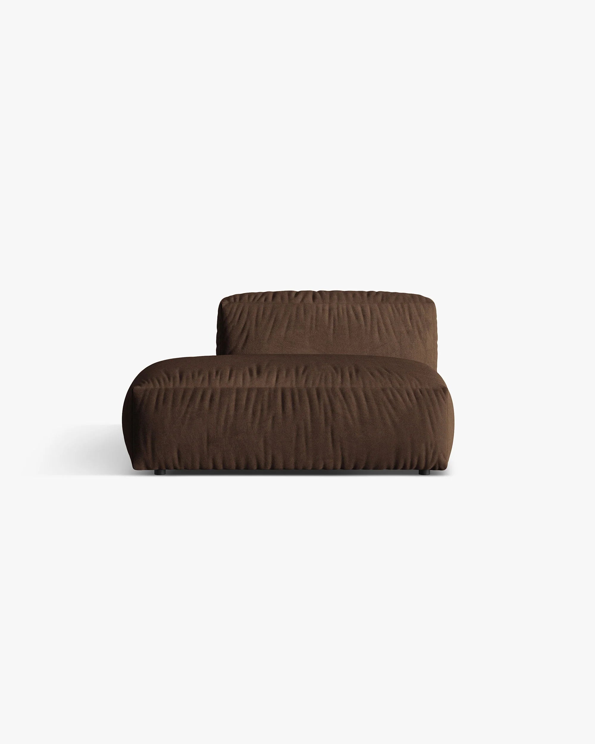 Velvet Modular Sofa MARTINA - Left-Open Module in Chocolate