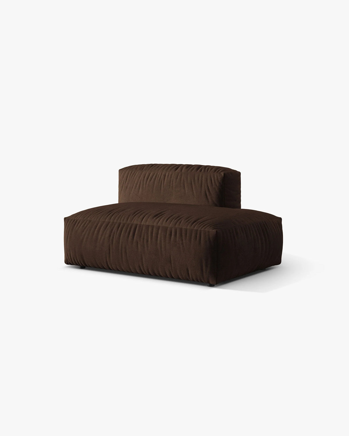 Velvet Modular Sofa MARTINA - Right-Open Module in Chocolate