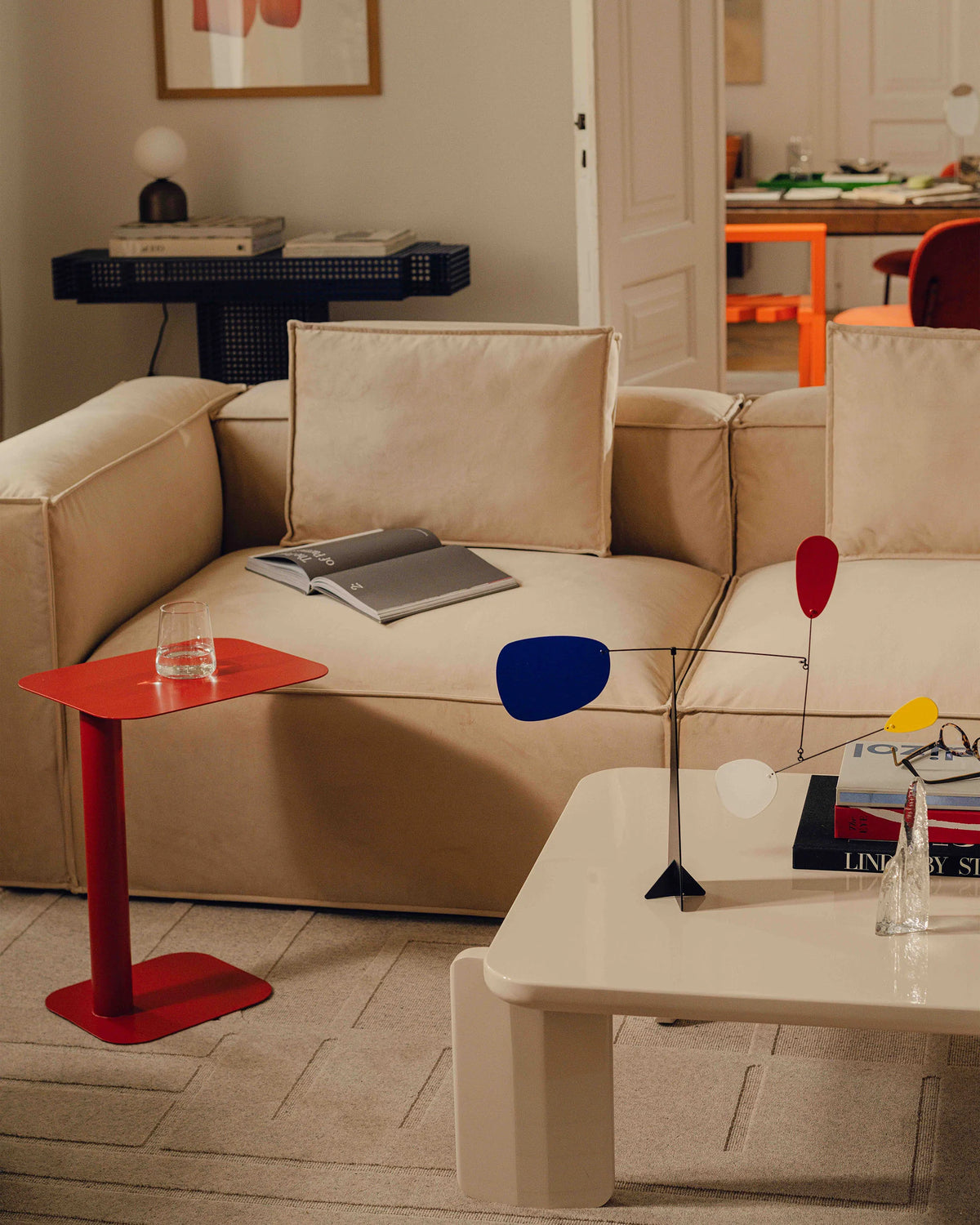 NURIA Velvet Modular Sofa - Right-Hand 3-Seater End Module in Black