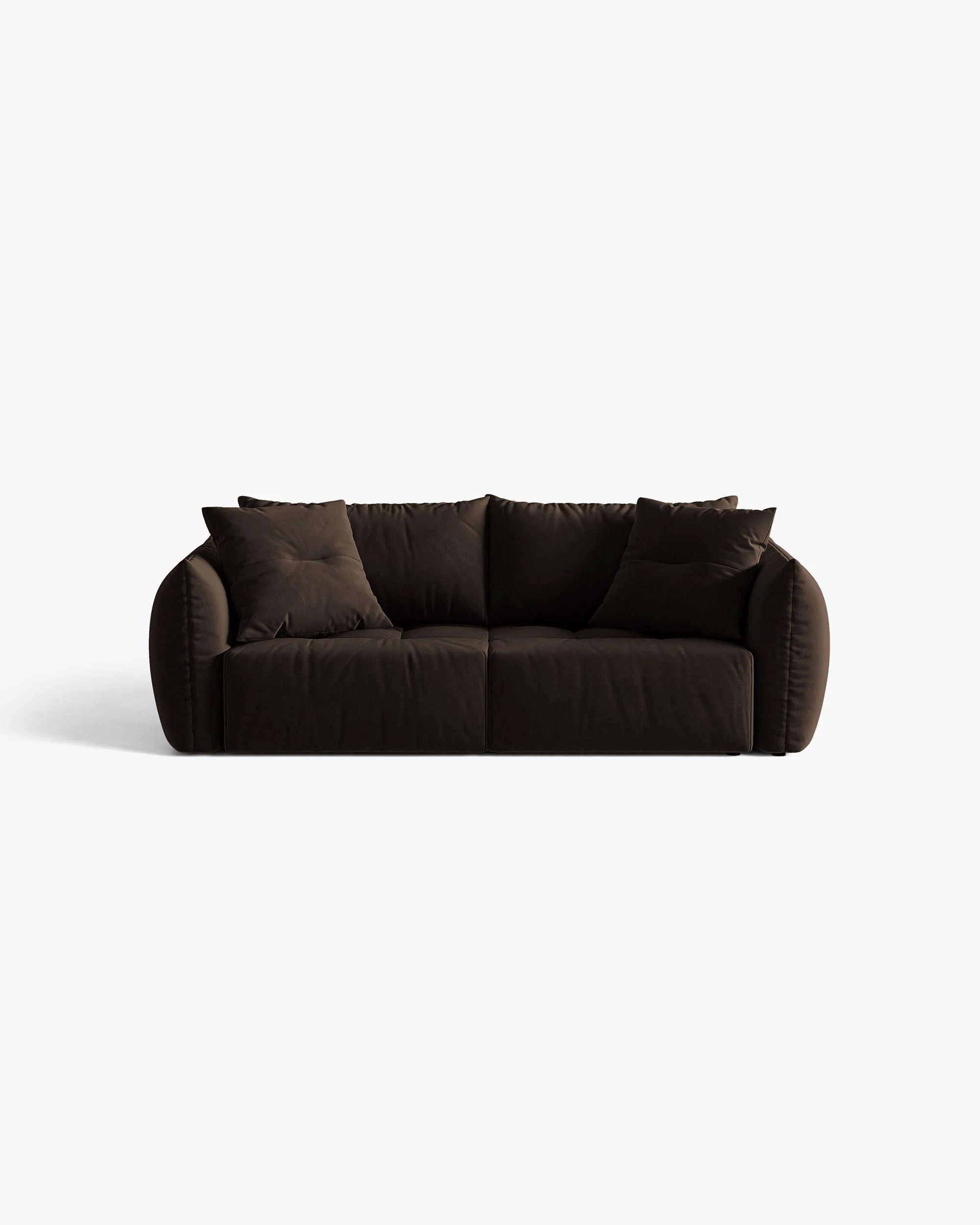 Bloom dark brown velvet 3-seater sofa with sleeping function