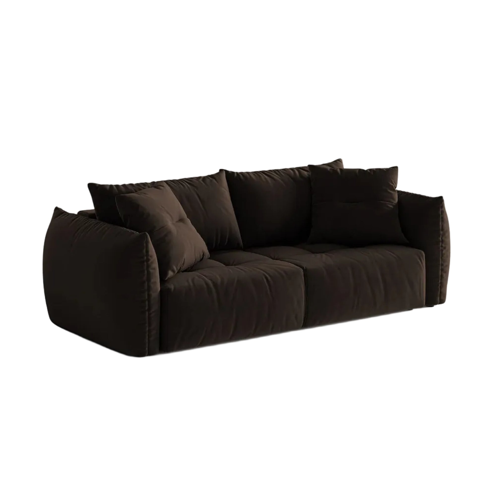 Bloom dark brown velvet 3-seater sofa with sleeping function