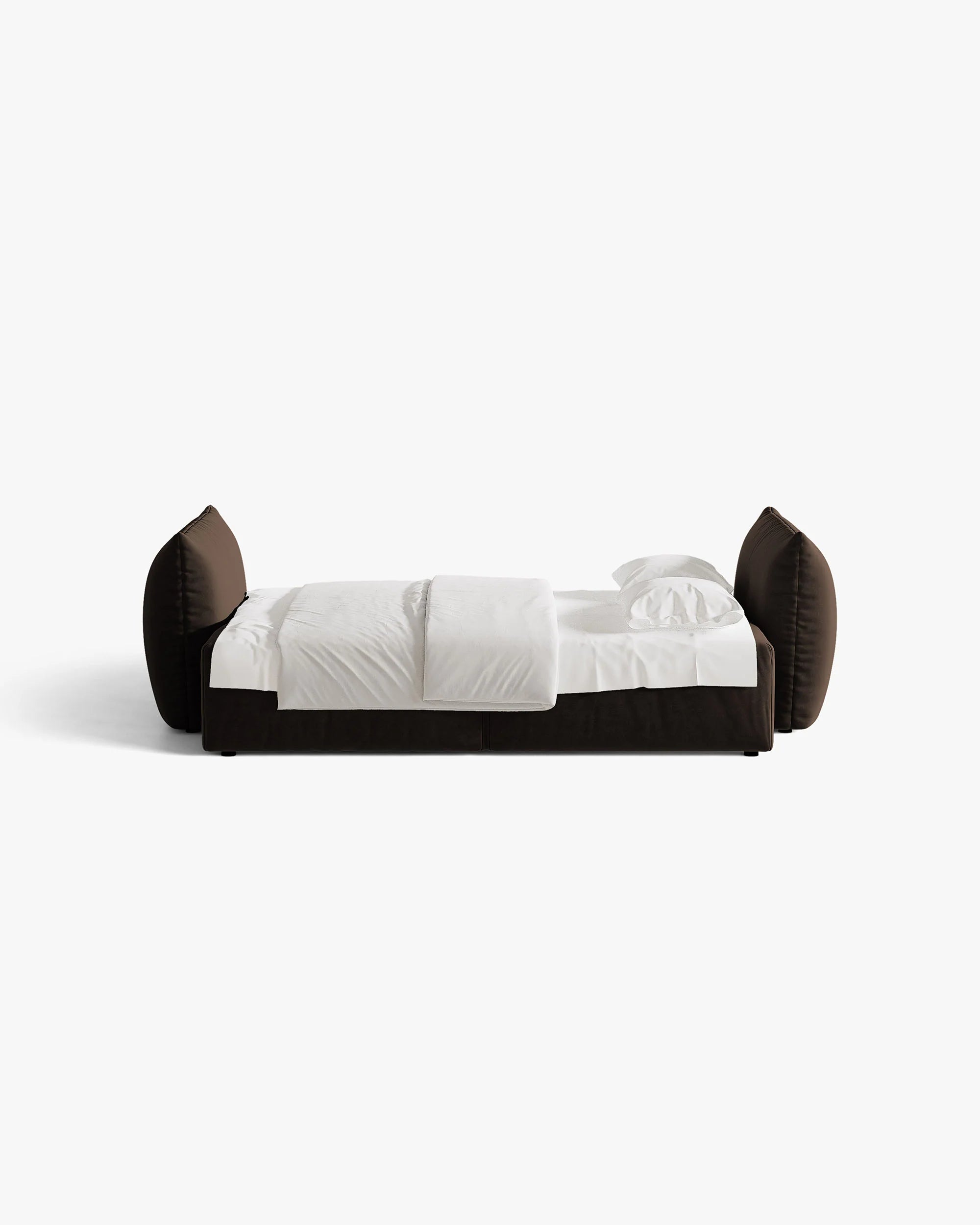 Bloom dark brown velvet 3-seater sofa with sleeping function