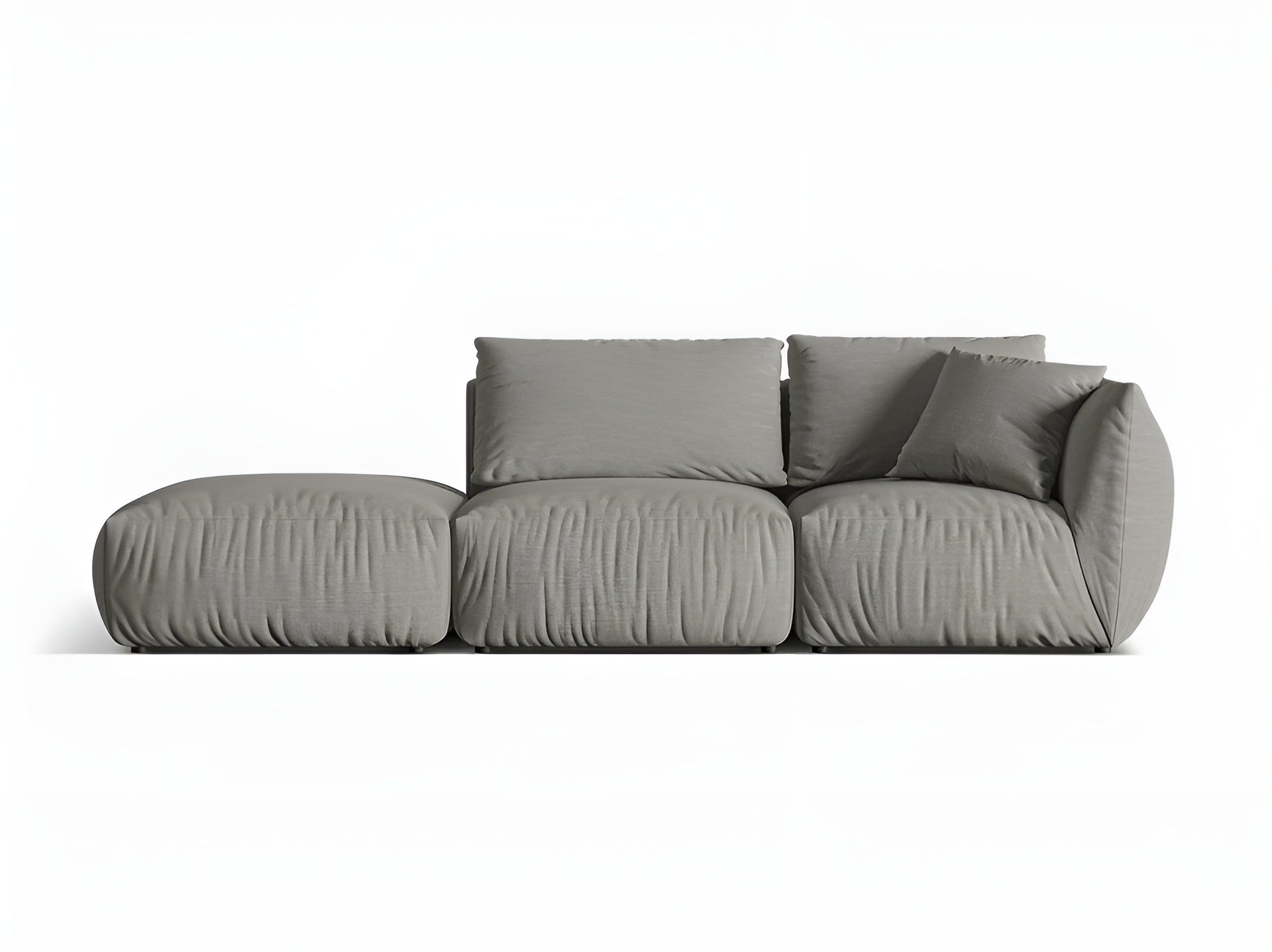 Modulares 3-Sitzer-Sofa links CHRIS graues Chenille