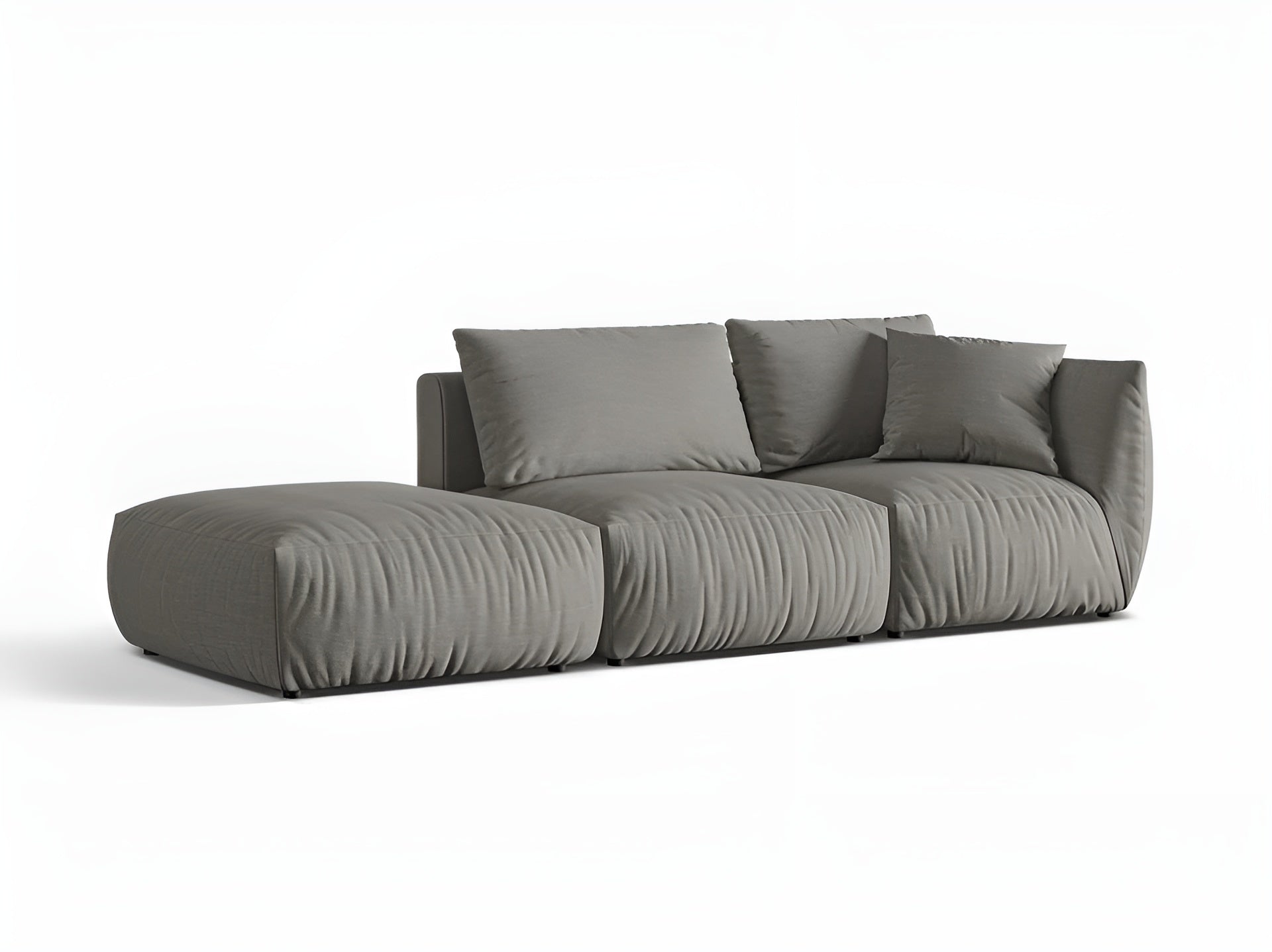 Modulares 3-Sitzer-Sofa links CHRIS graues Chenille