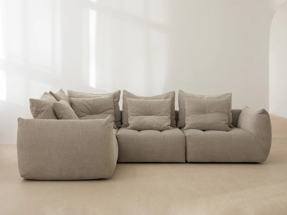Velvet Modular Sofa, "Bloom", 3 Seats, Light Brown, 232x106x95
Made in Europe