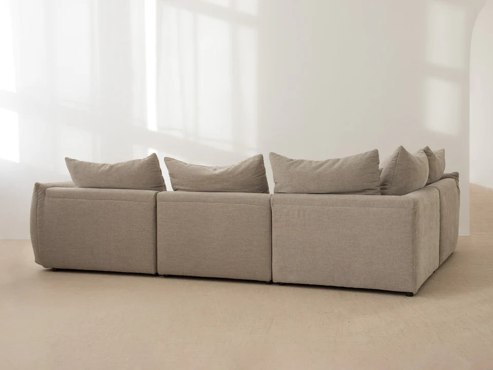 Velvet Modular Sofa, "Bloom", 3 Seats, Light Brown, 232x106x95
Made in Europe