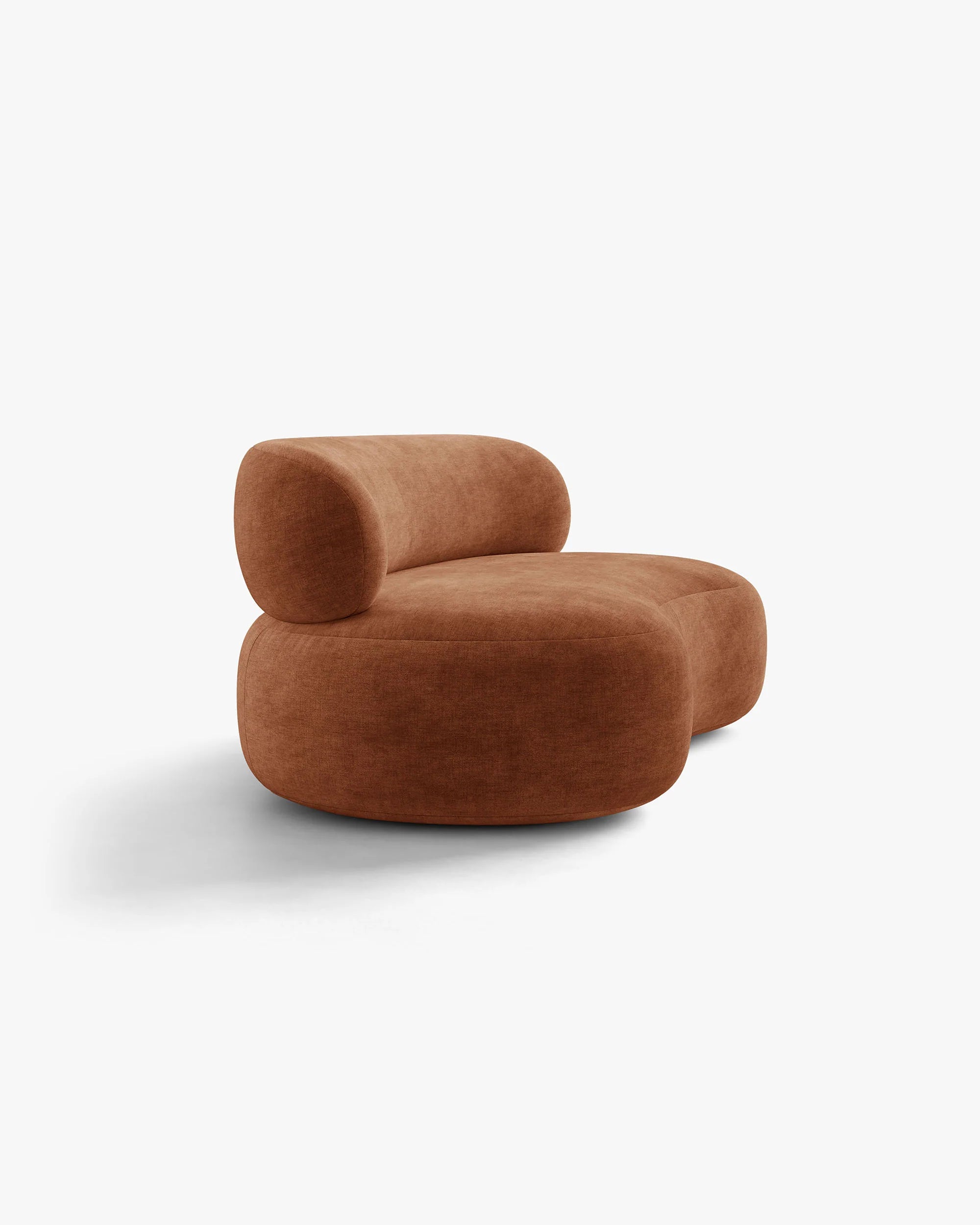 AURA Brick Red Chenille 3-Seater Sofa