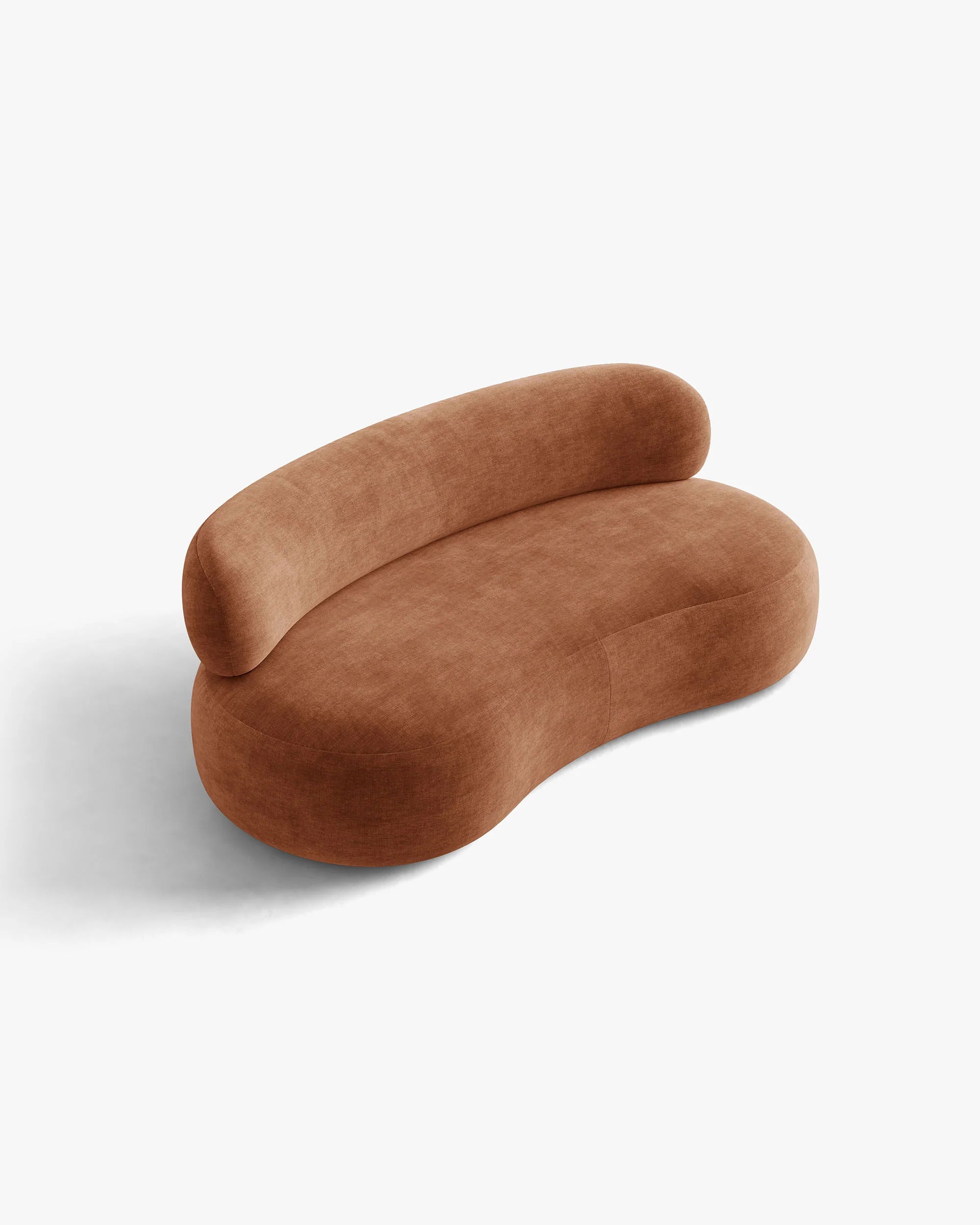 AURA Brick Red Chenille 3-Seater Sofa
