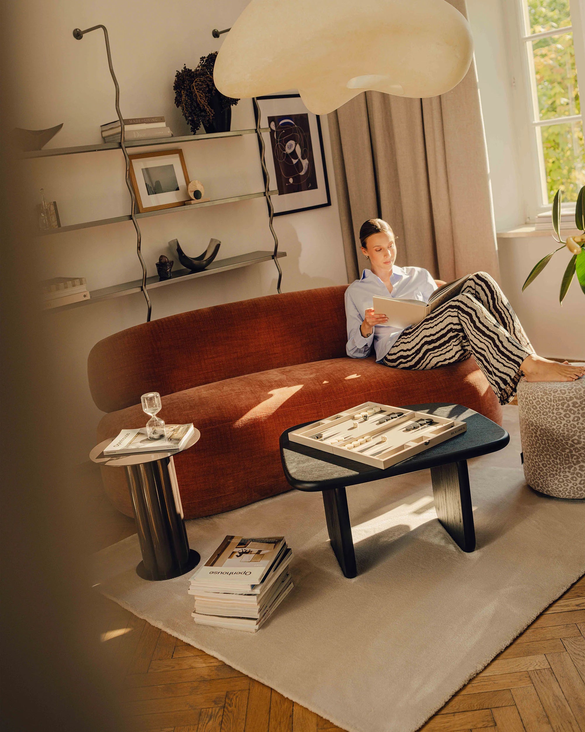 AURA Armchair in Beige Chenille