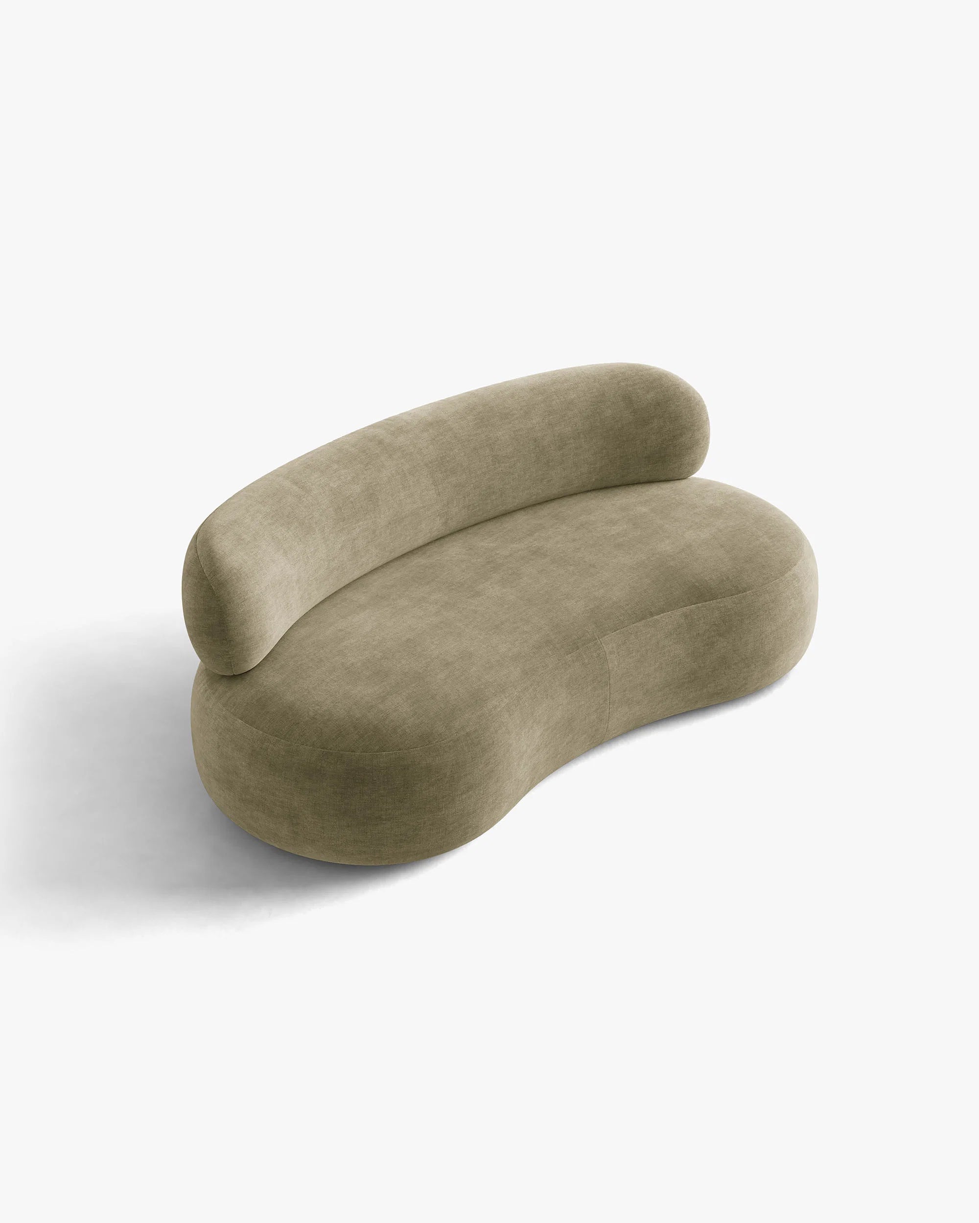 3-Seater Sofa AURA in Light Olive Chenille