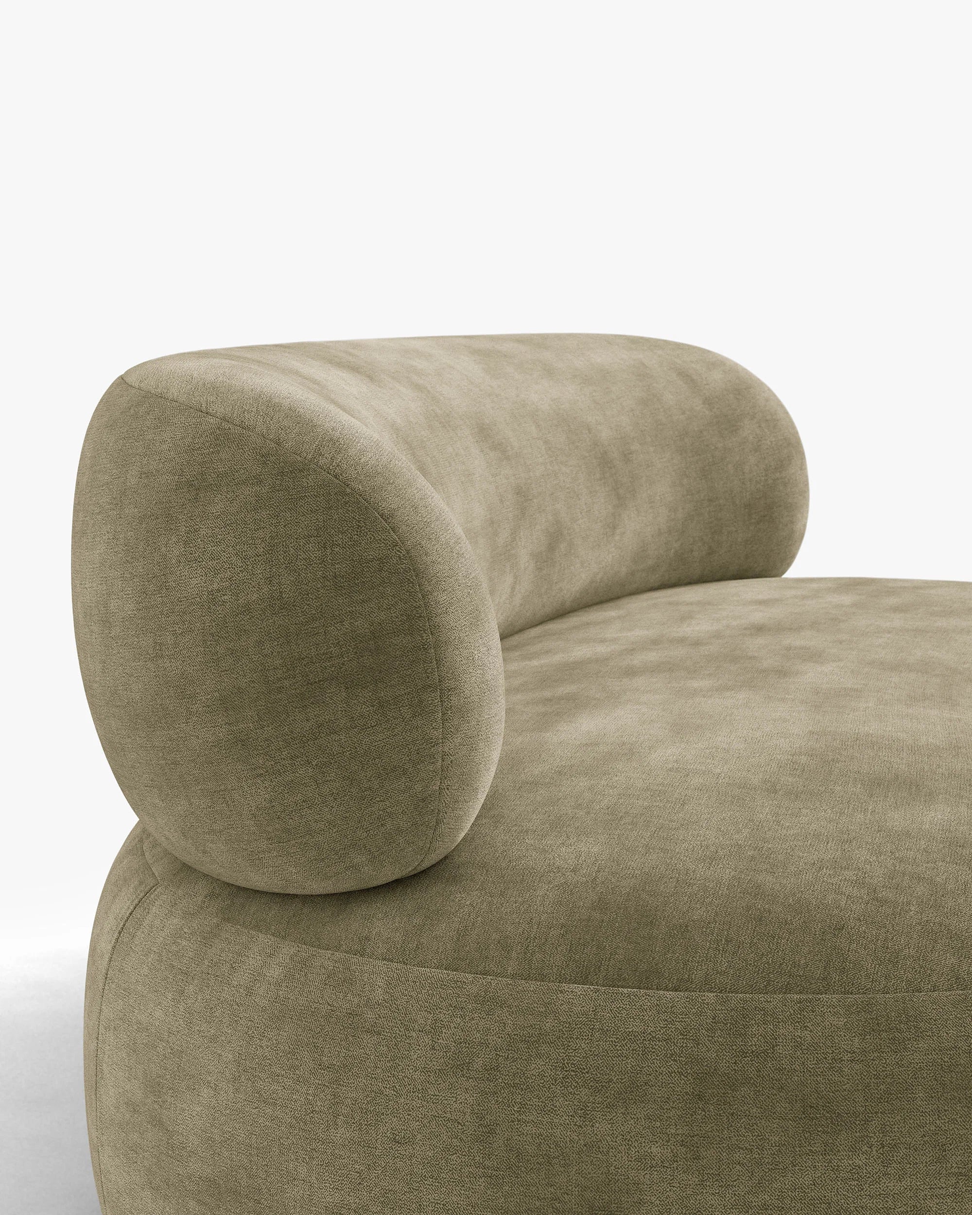 3-Seater Sofa AURA in Light Olive Chenille
