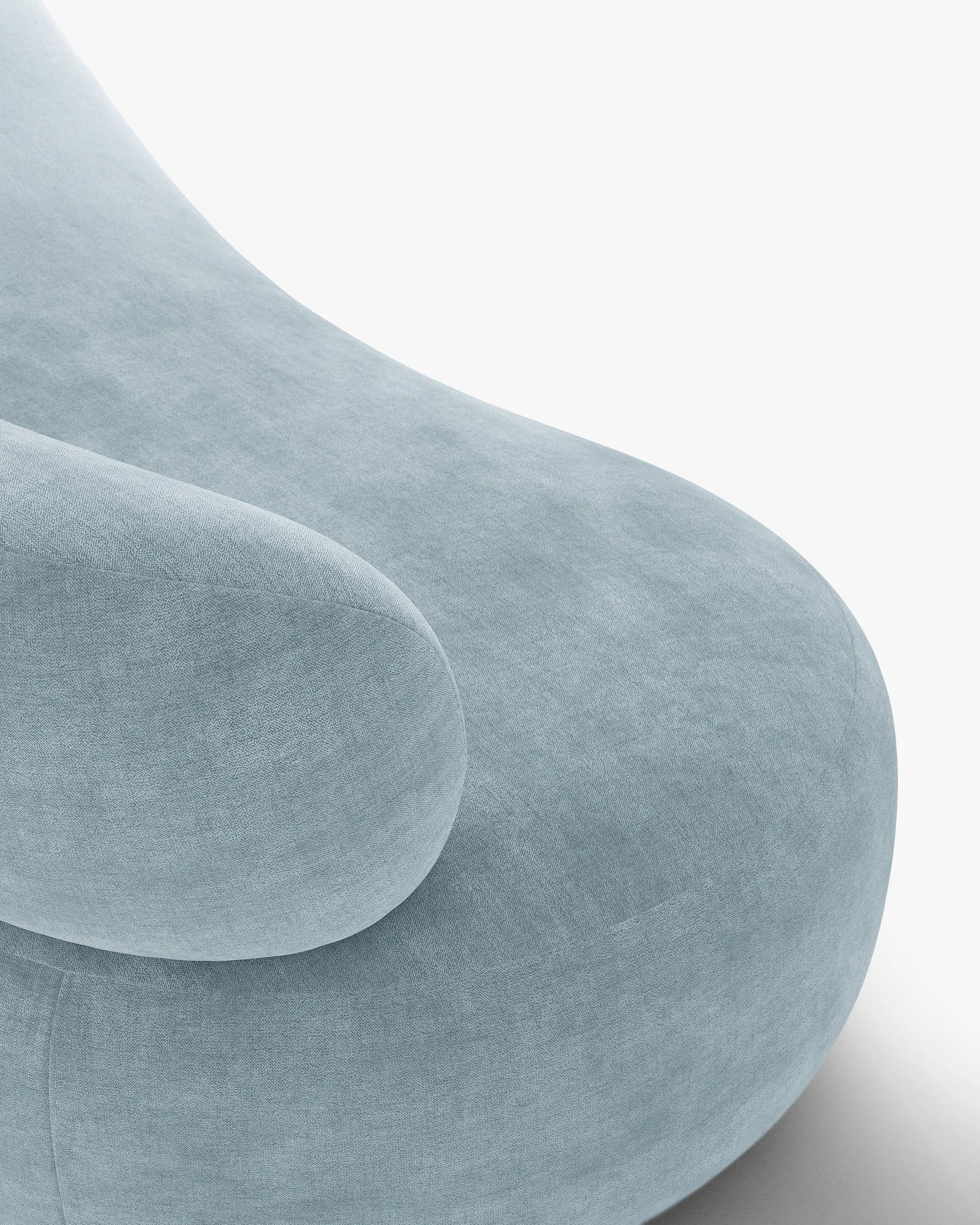 AURA 3-Seater Sofa in Pastel Blue Chenille