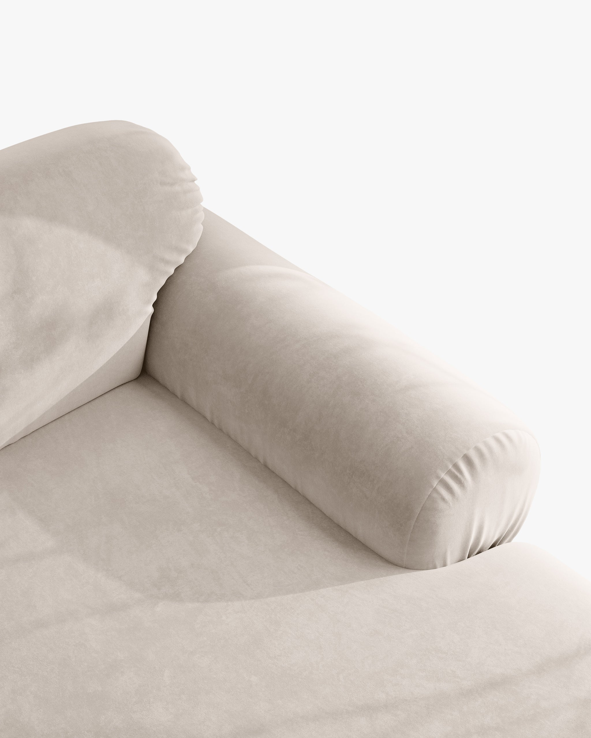 3-Seater Velvet Sofa OPHELIA Beige