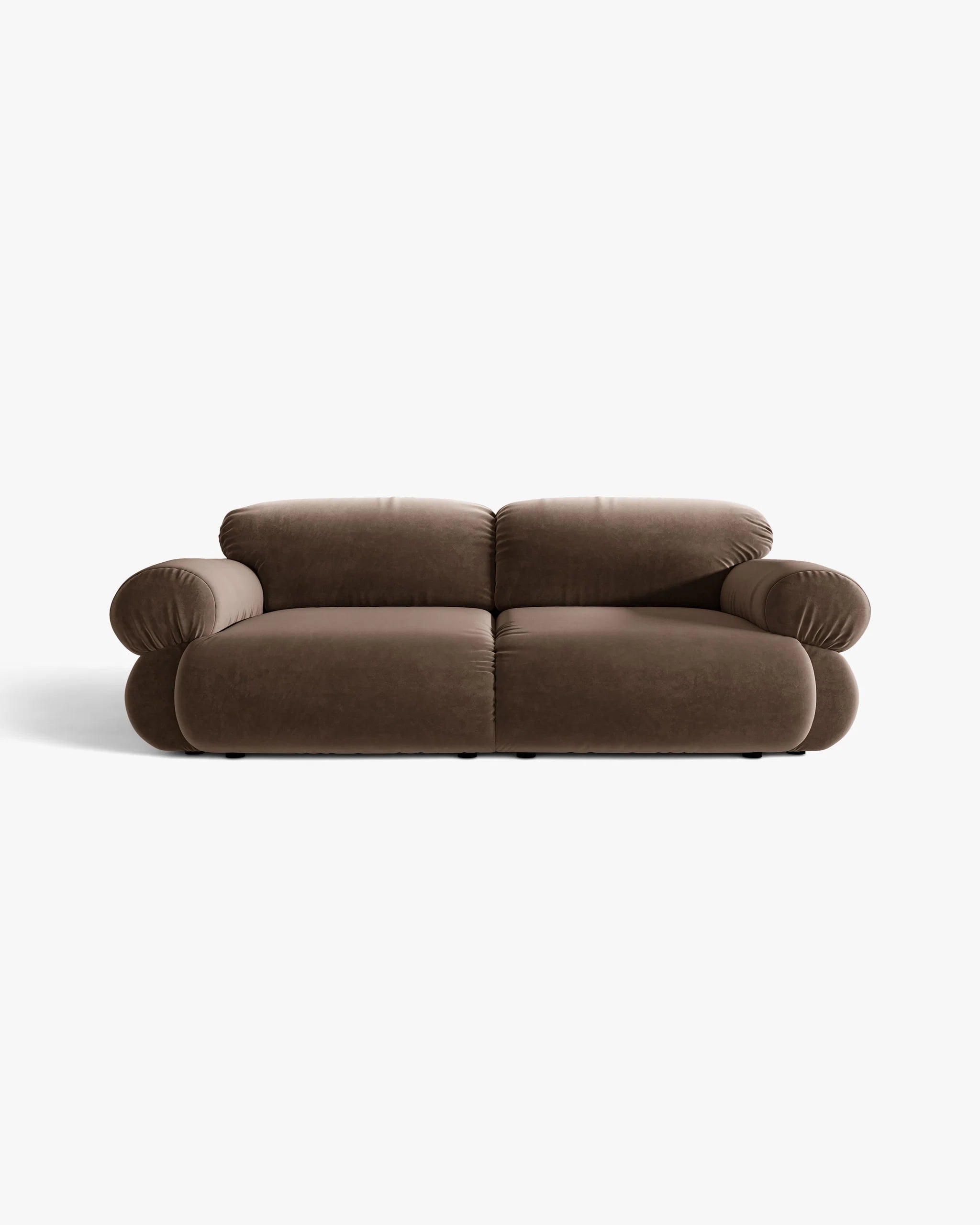 3-Seater Velvet Sofa OPHELIA in Chocolate
