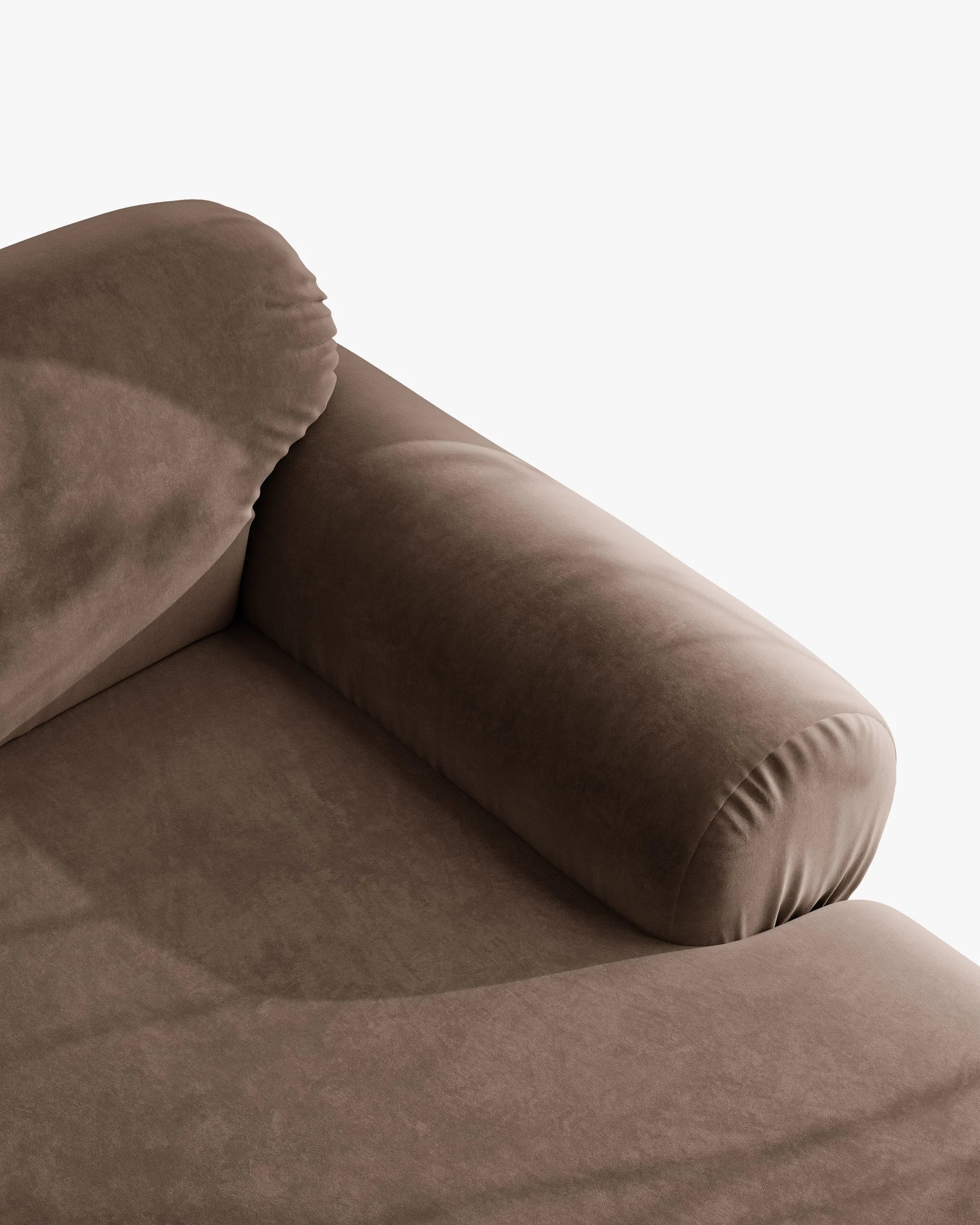 3-Seater Velvet Sofa OPHELIA in Chocolate