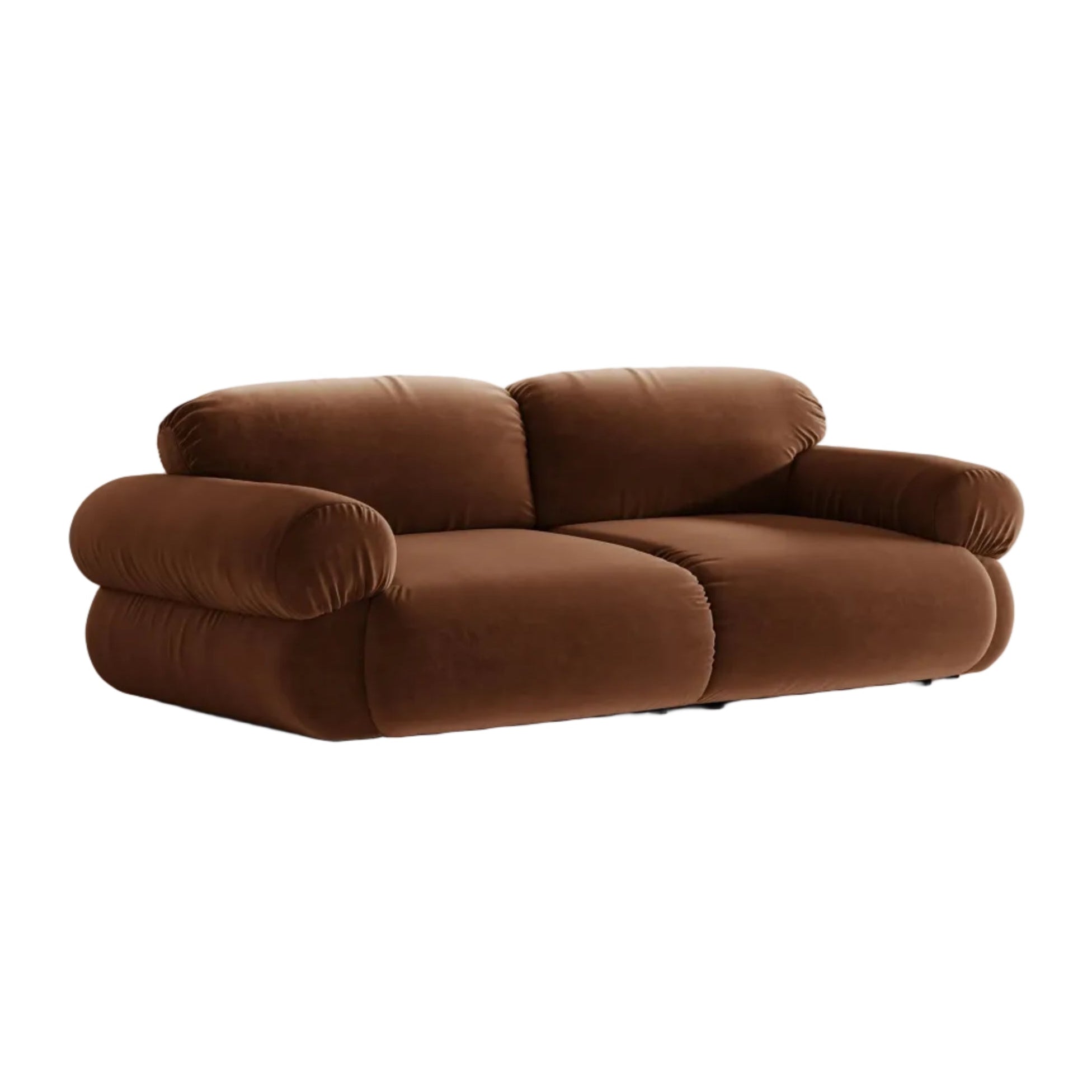 3-Seater Velvet Sofa OPHELIA in Brown