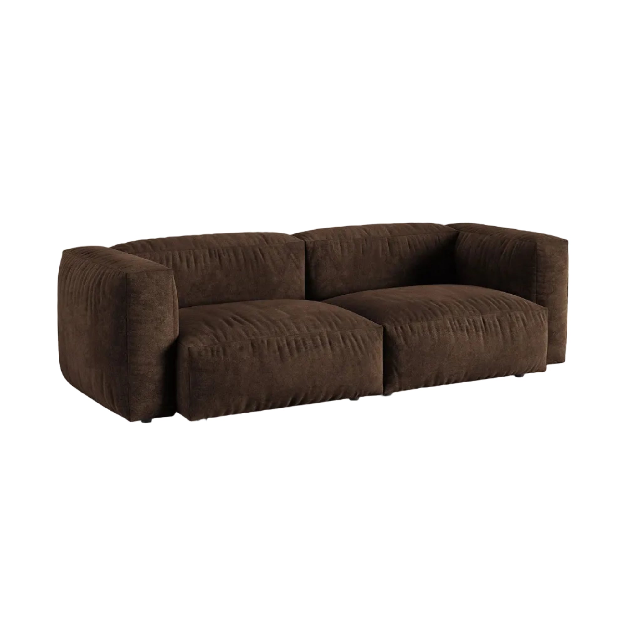 MARTINA XL Velvet Sofa for 3 People in Chocolate