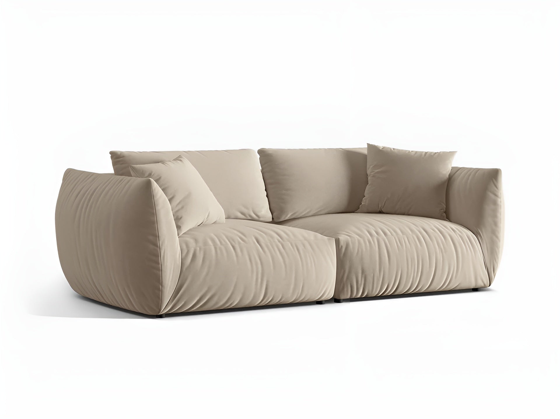 Sofa aus Samt für 4 Personen CHRIS ecru