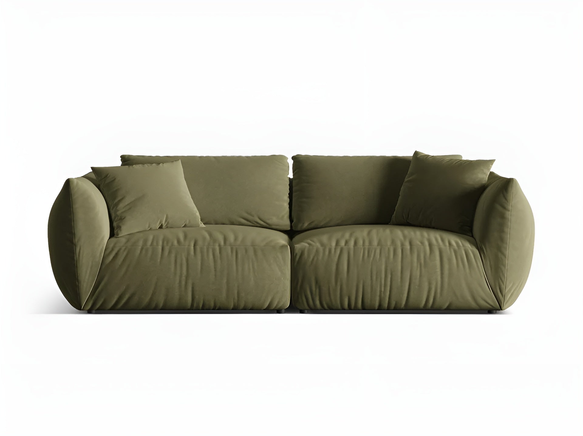 CHRIS Light Green Velvet Sofa for 4 People