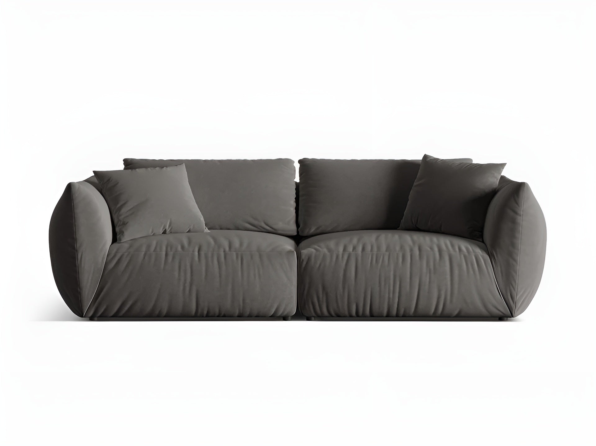Sofa aus Samt für 4 Personen CHRIS dunkelgrau