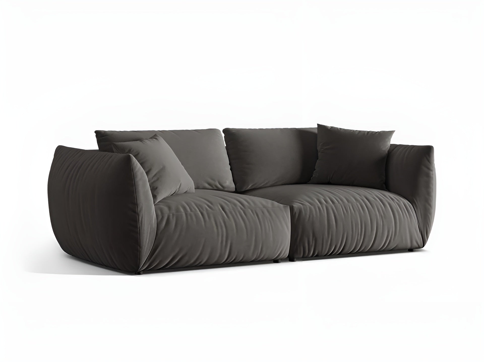 Sofa aus Samt für 4 Personen CHRIS dunkelgrau