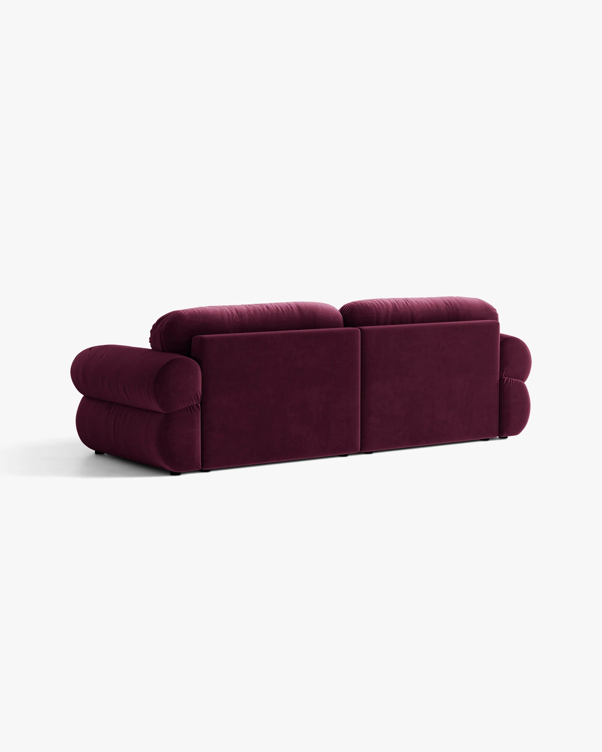 Ophelia Burgundy Velvet Sofa for Four