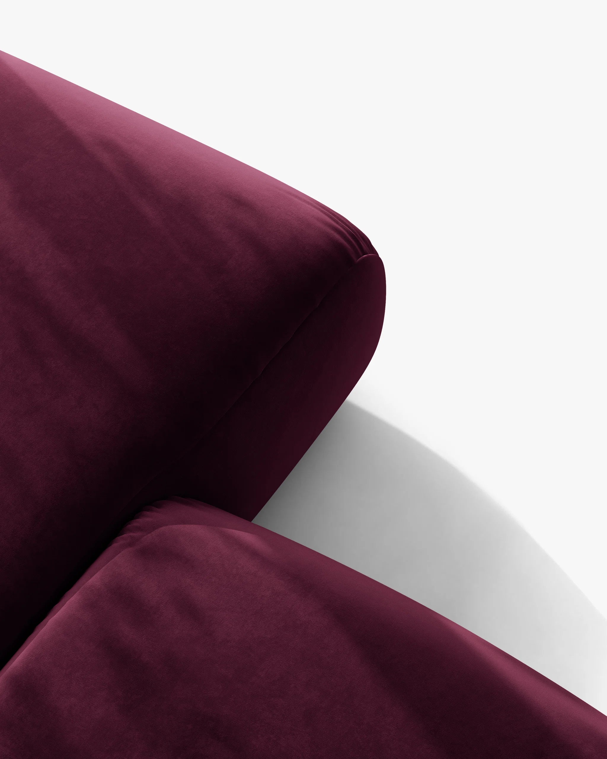 Ophelia Burgundy Velvet Sofa for Four