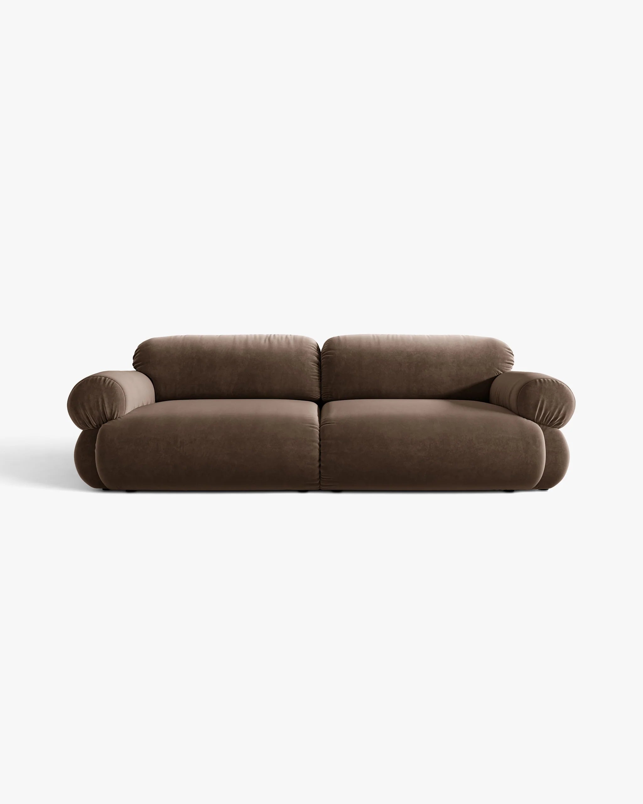 OPHELIA Chocolate Velvet Sofa for 4 People