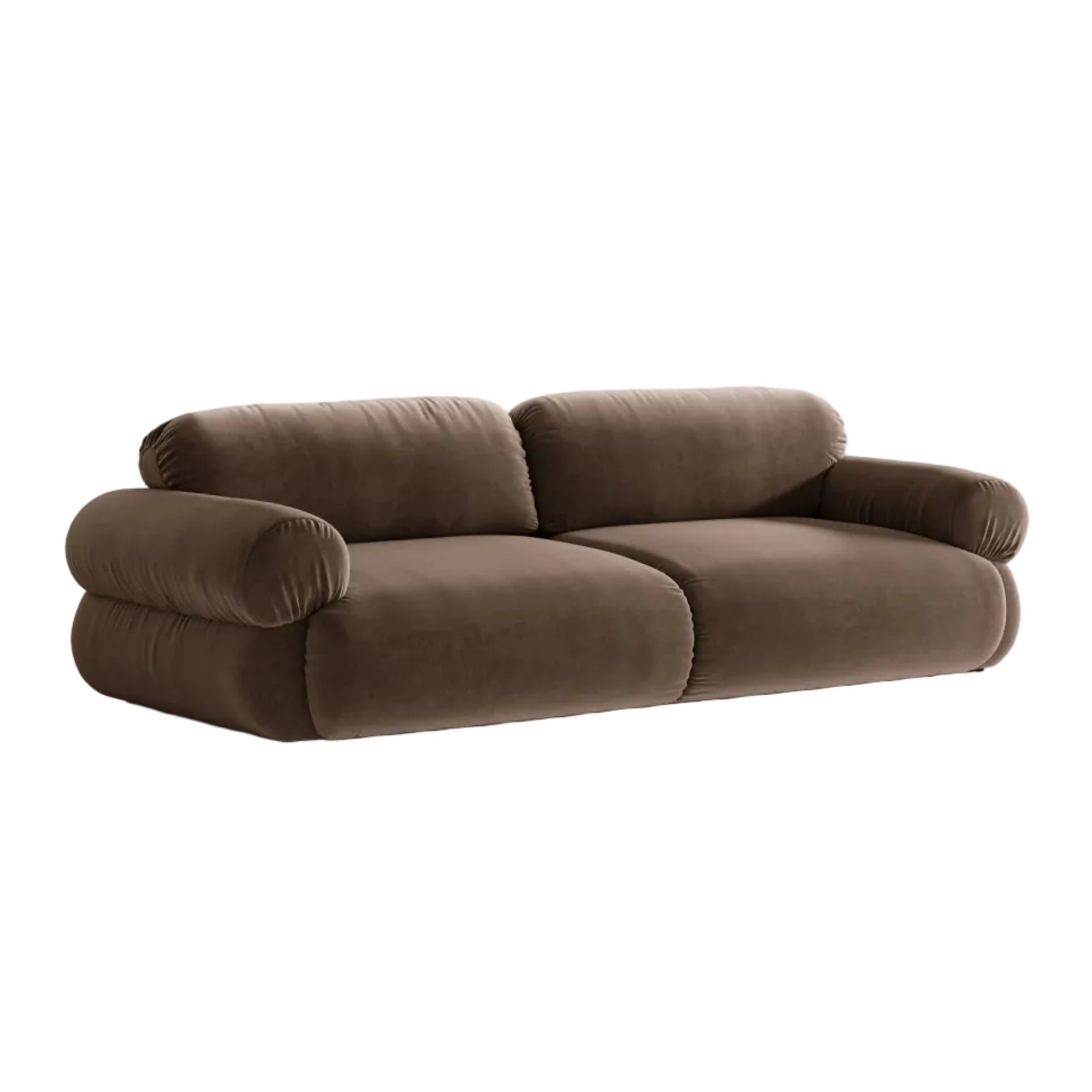 OPHELIA Chocolate Velvet Sofa for 4 People