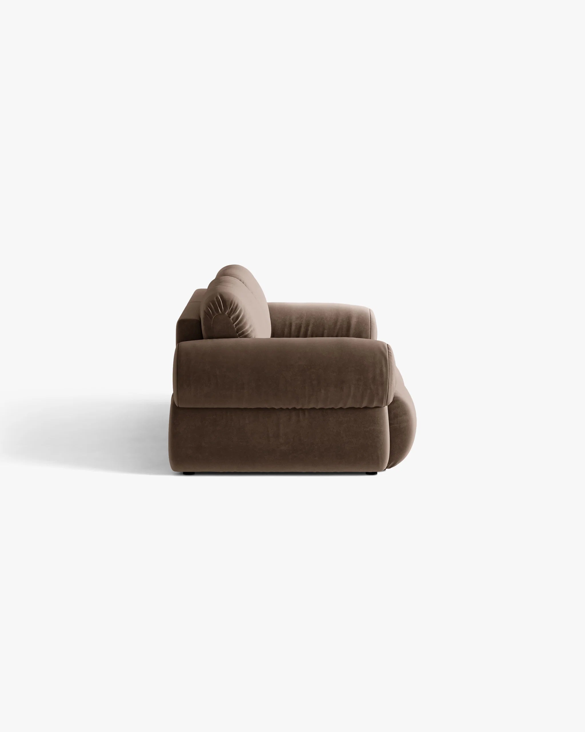 OPHELIA Chocolate Velvet Sofa for 4 People