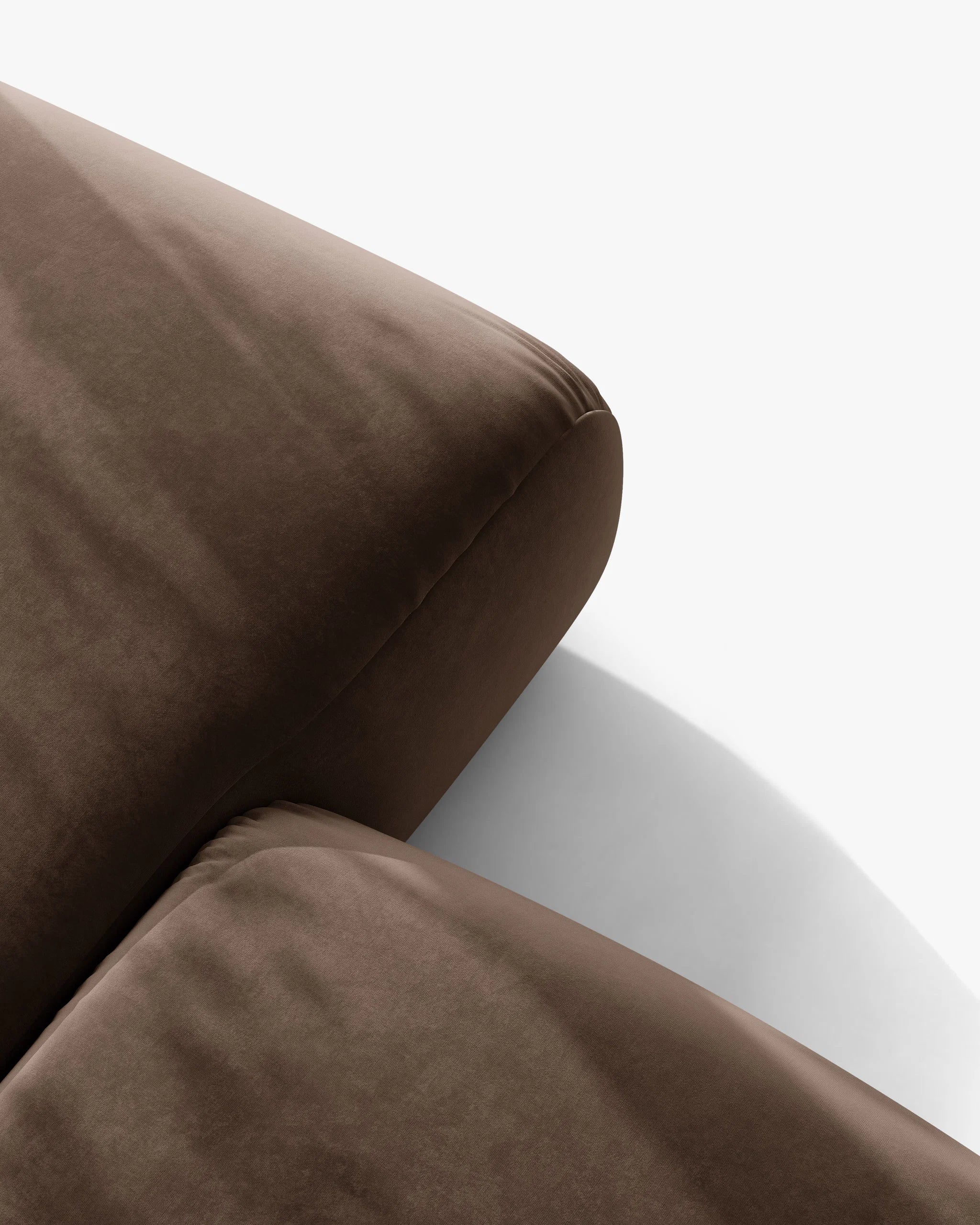 OPHELIA Chocolate Velvet Sofa for 4 People