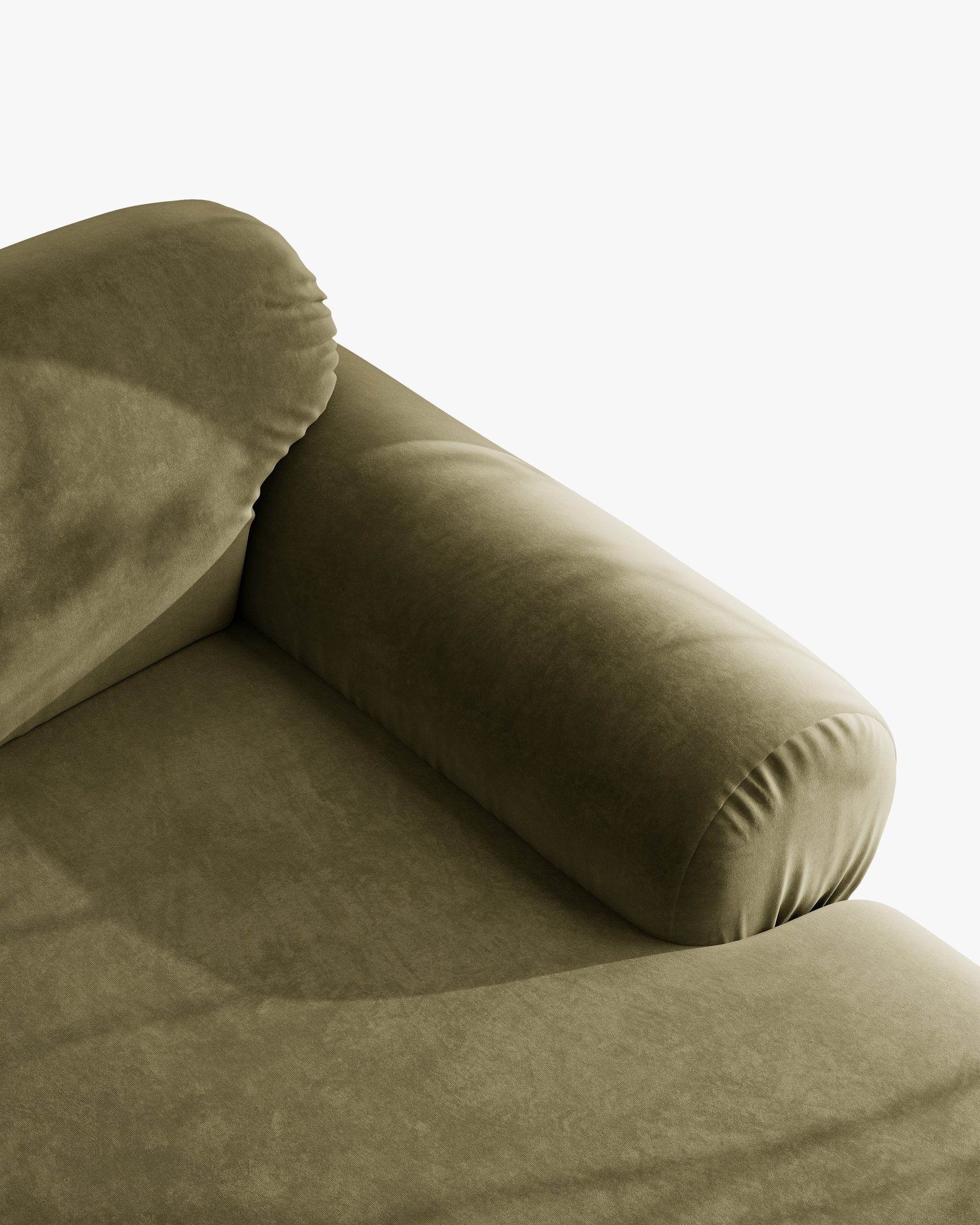 Ophelia Olive Velvet Sofa for 4 People