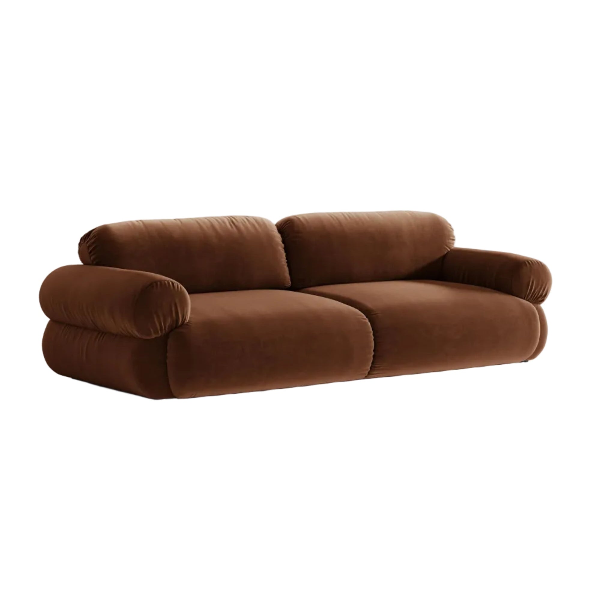 Ophelia Brown Velvet Sofa for Four