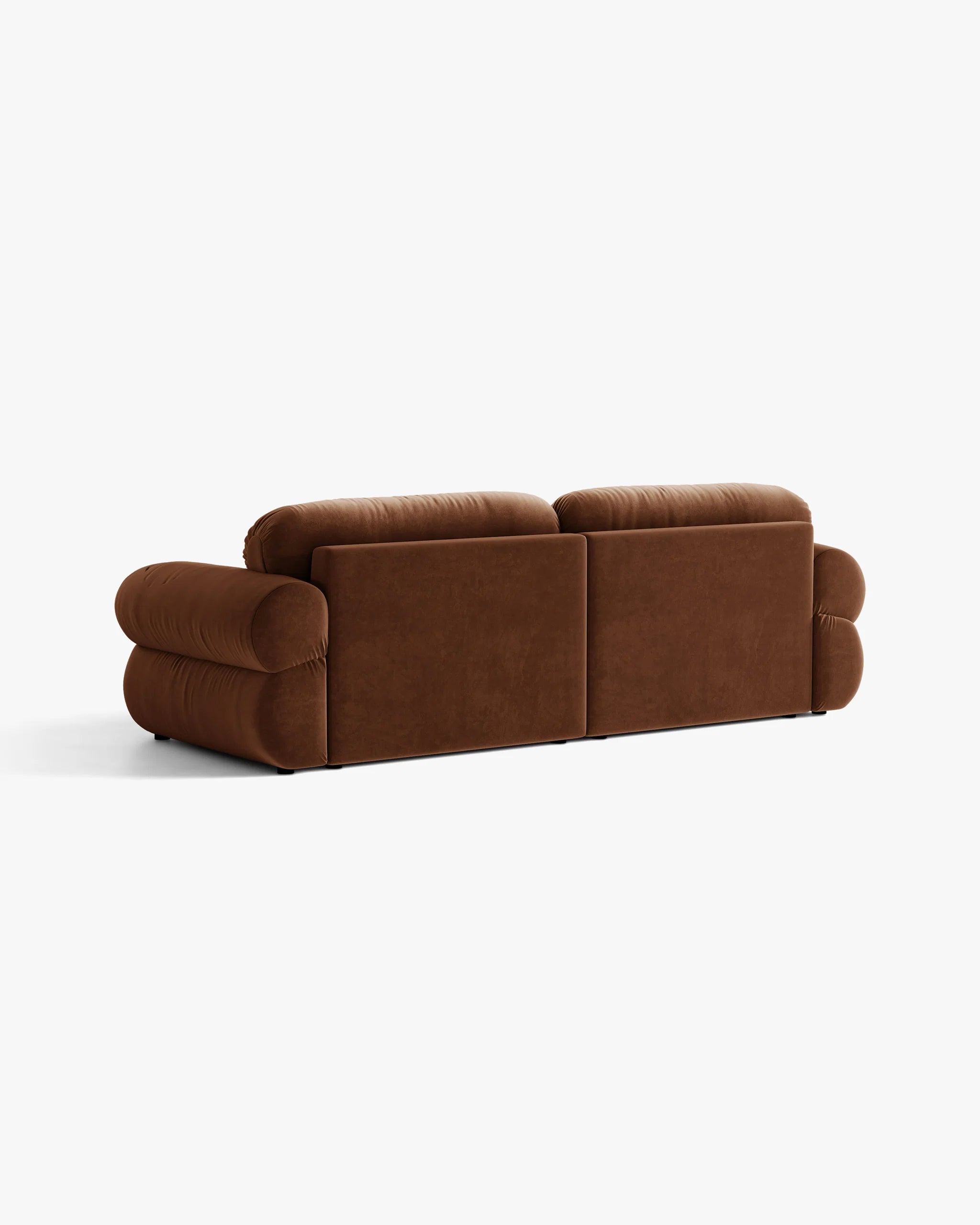 Ophelia Brown Velvet Sofa for Four